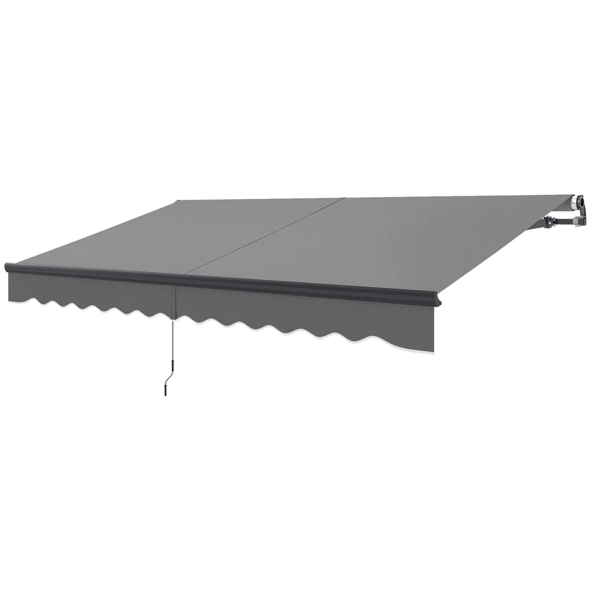 3.5 x 3m Electric Awning with Remote Controller for  Garden Patio Door Window, Dark Grey - Image 2