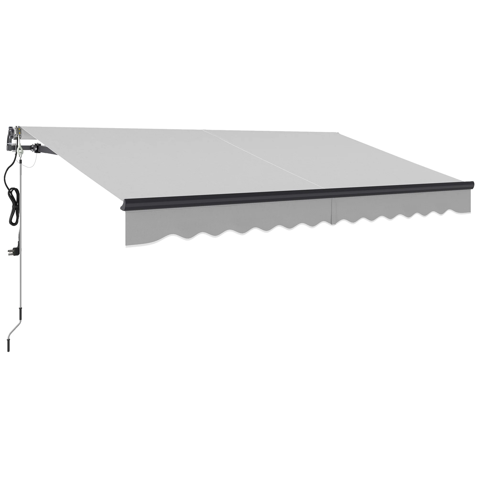 3.5 x 3m Electric Awning with Remote Controller for  Garden Patio Door Window, Light Grey - Image 12