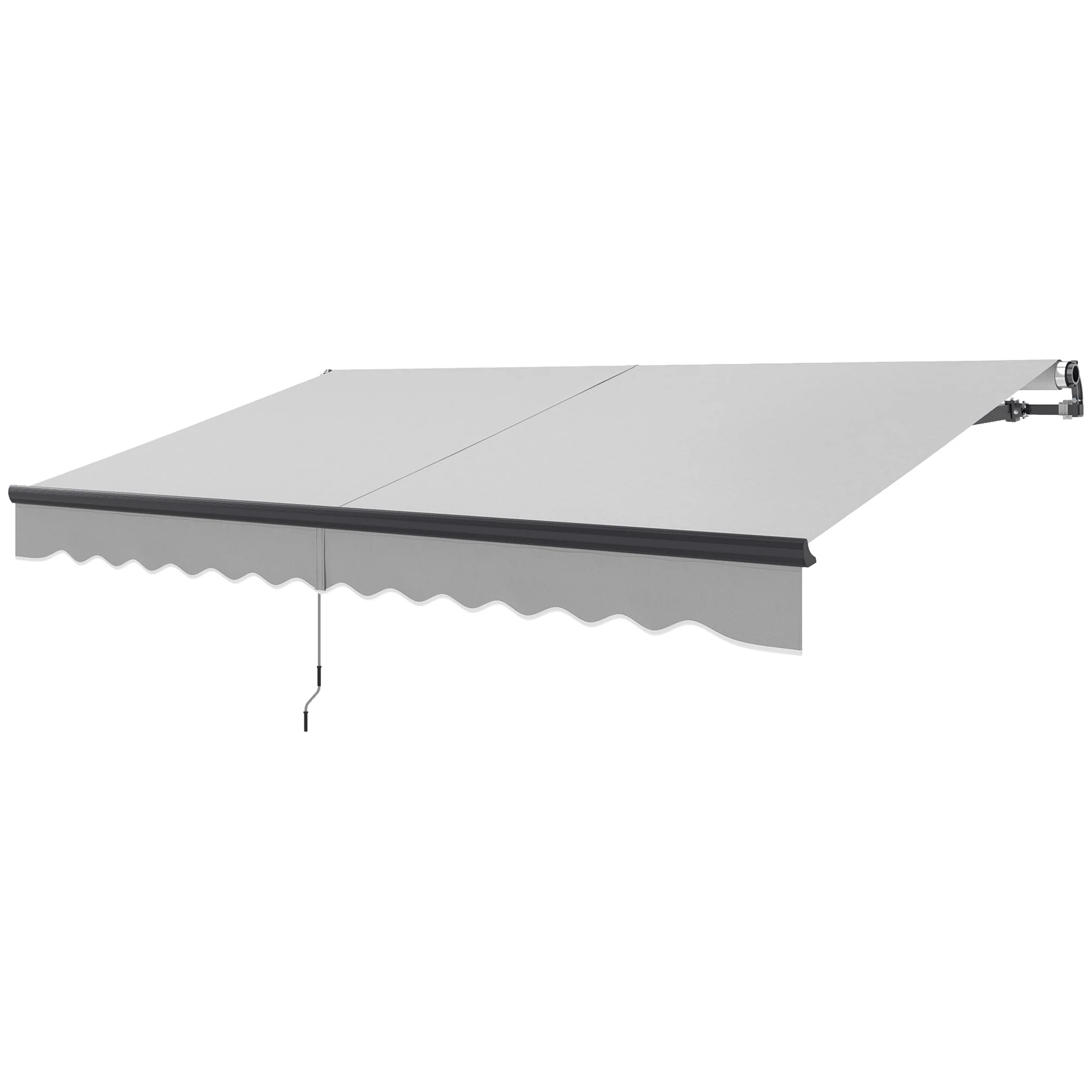 3.5 x 3m Electric Awning with Remote Controller for  Garden Patio Door Window, Light Grey - Image 2