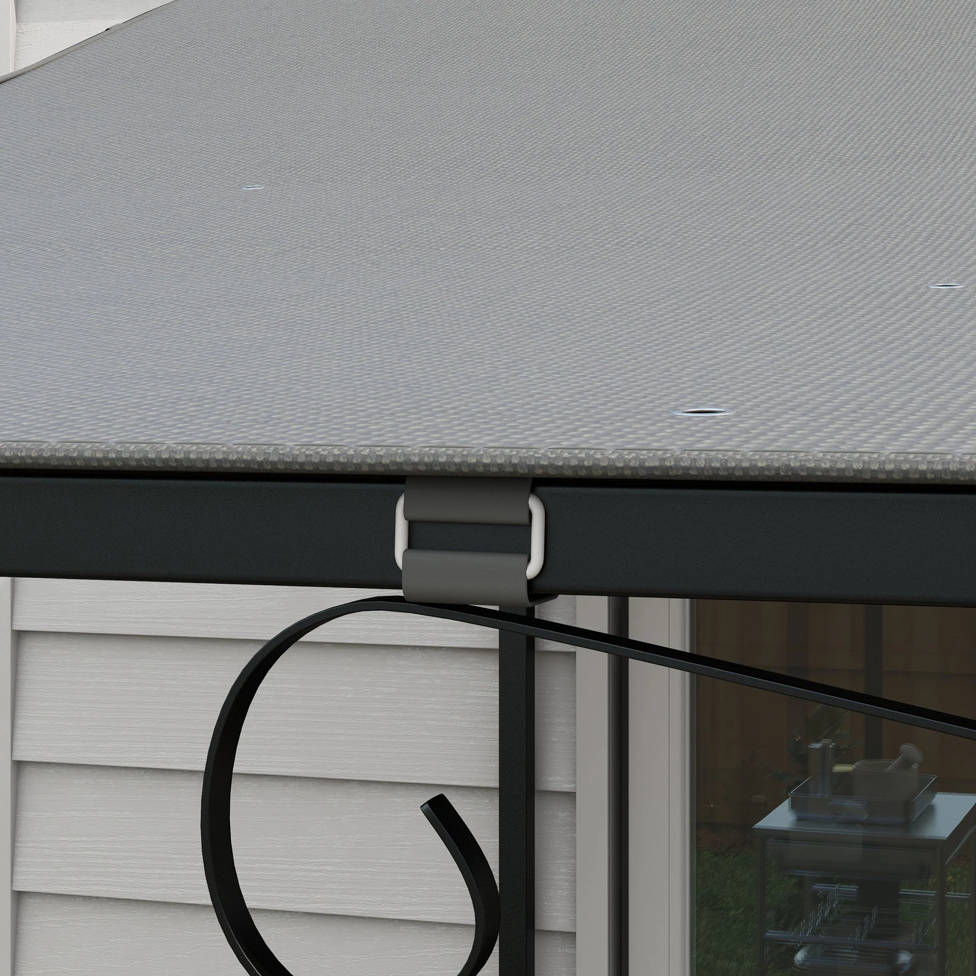 3.8' x 3.8' Pergola Canopy Replacement with Drain Holes, for Outsunny 84C-038 Series, Dark Grey - Image 11