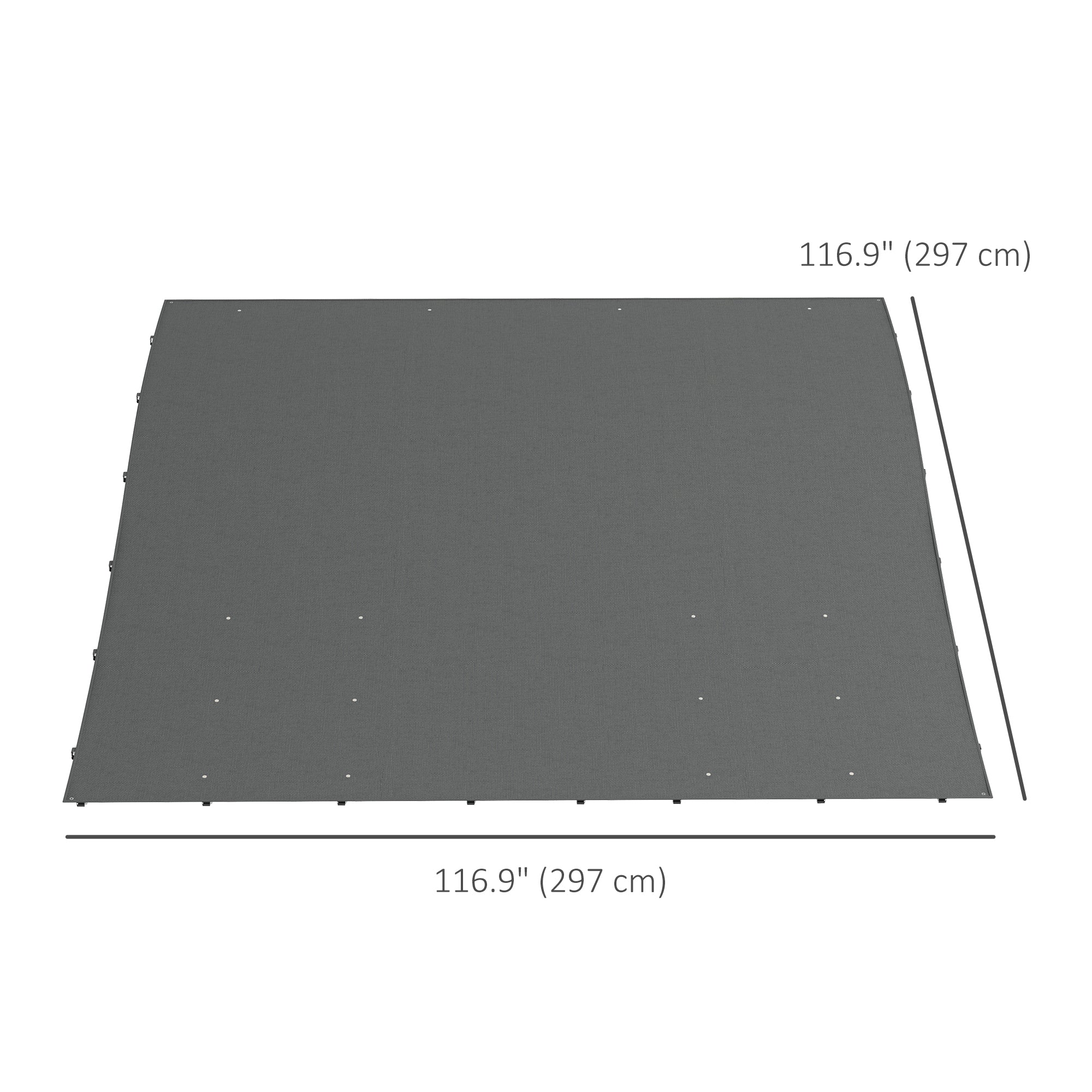 3.8' x 3.8' Pergola Canopy Replacement with Drain Holes, for Outsunny 84C-038 Series, Dark Grey - Image 5