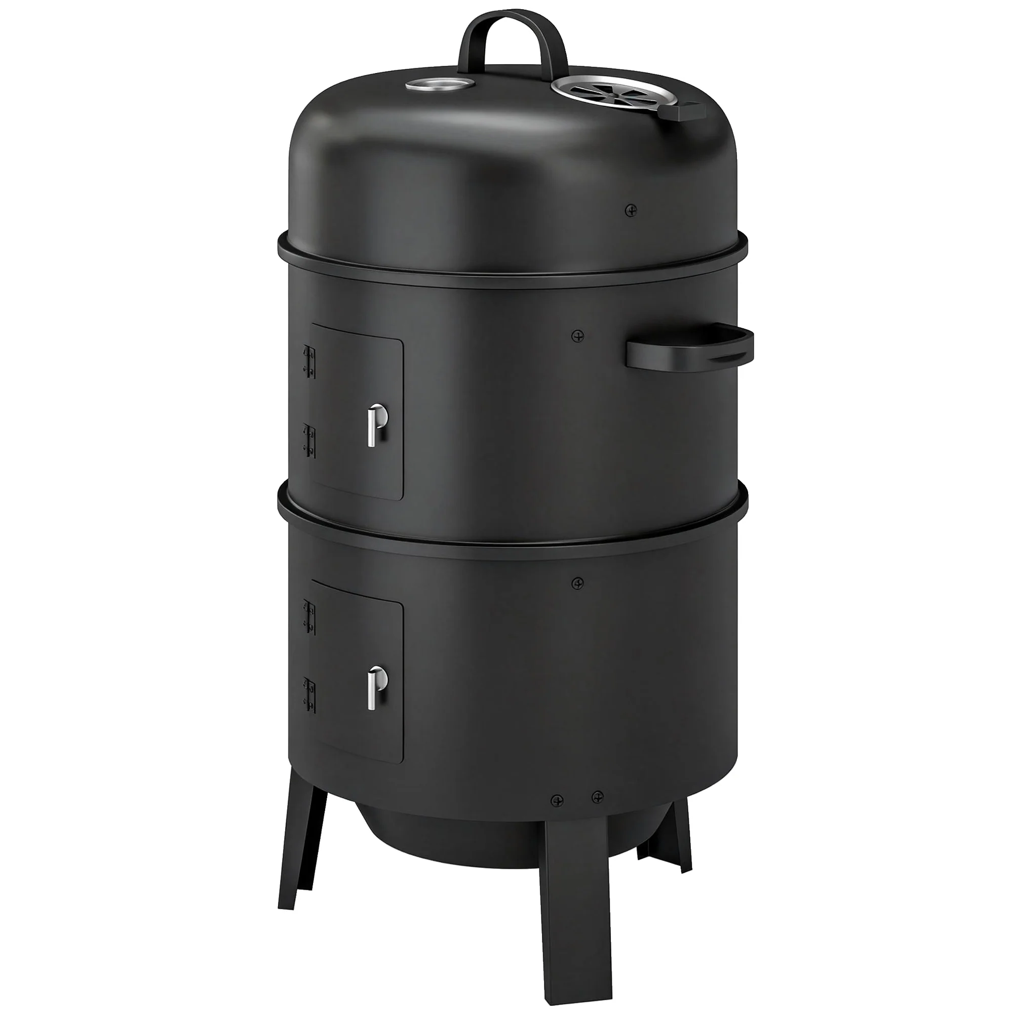 3-in-1 Vertical Charcoal Smoker with 2 Grill Grates - Image 2