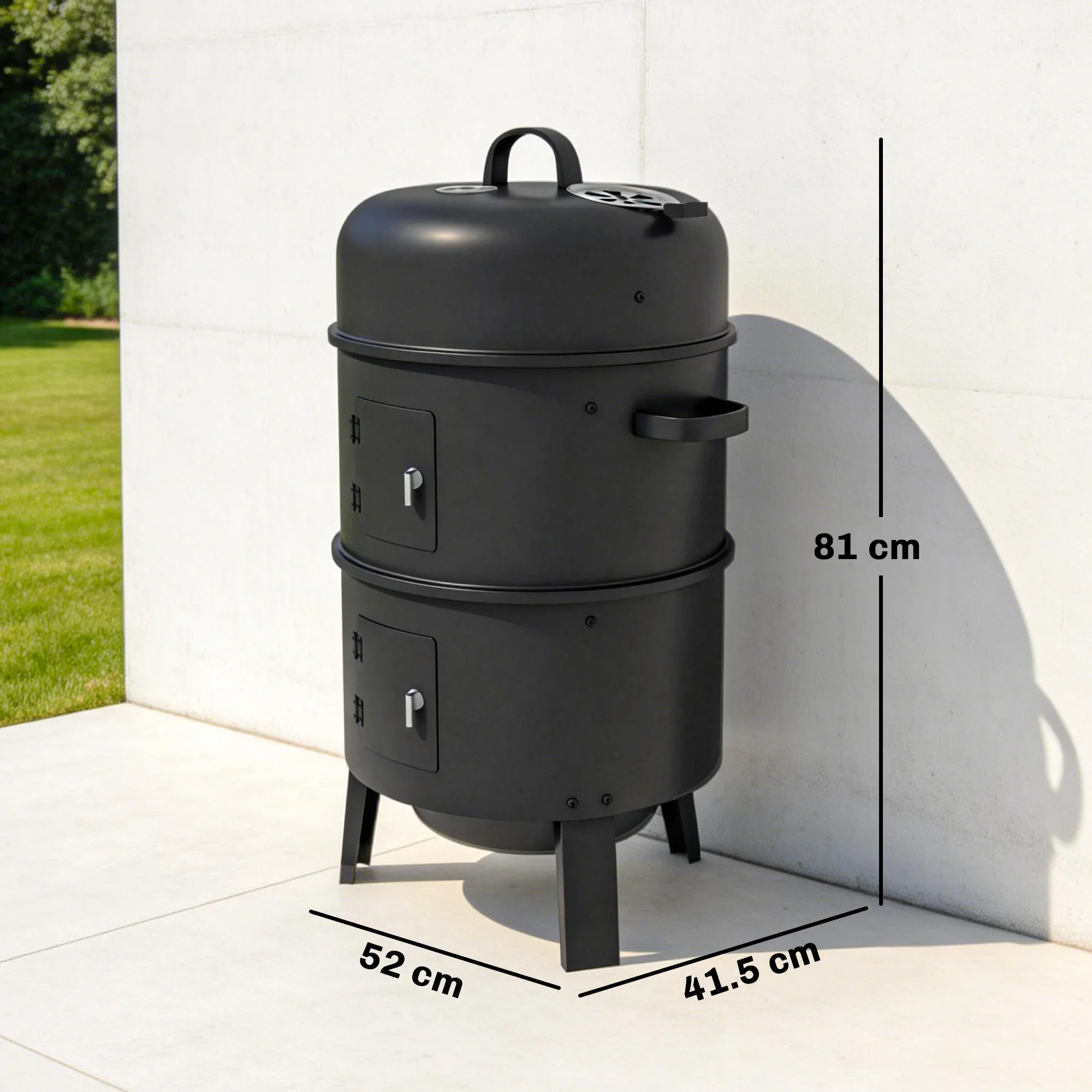 3-in-1 Vertical Charcoal Smoker with 2 Grill Grates - Image 5