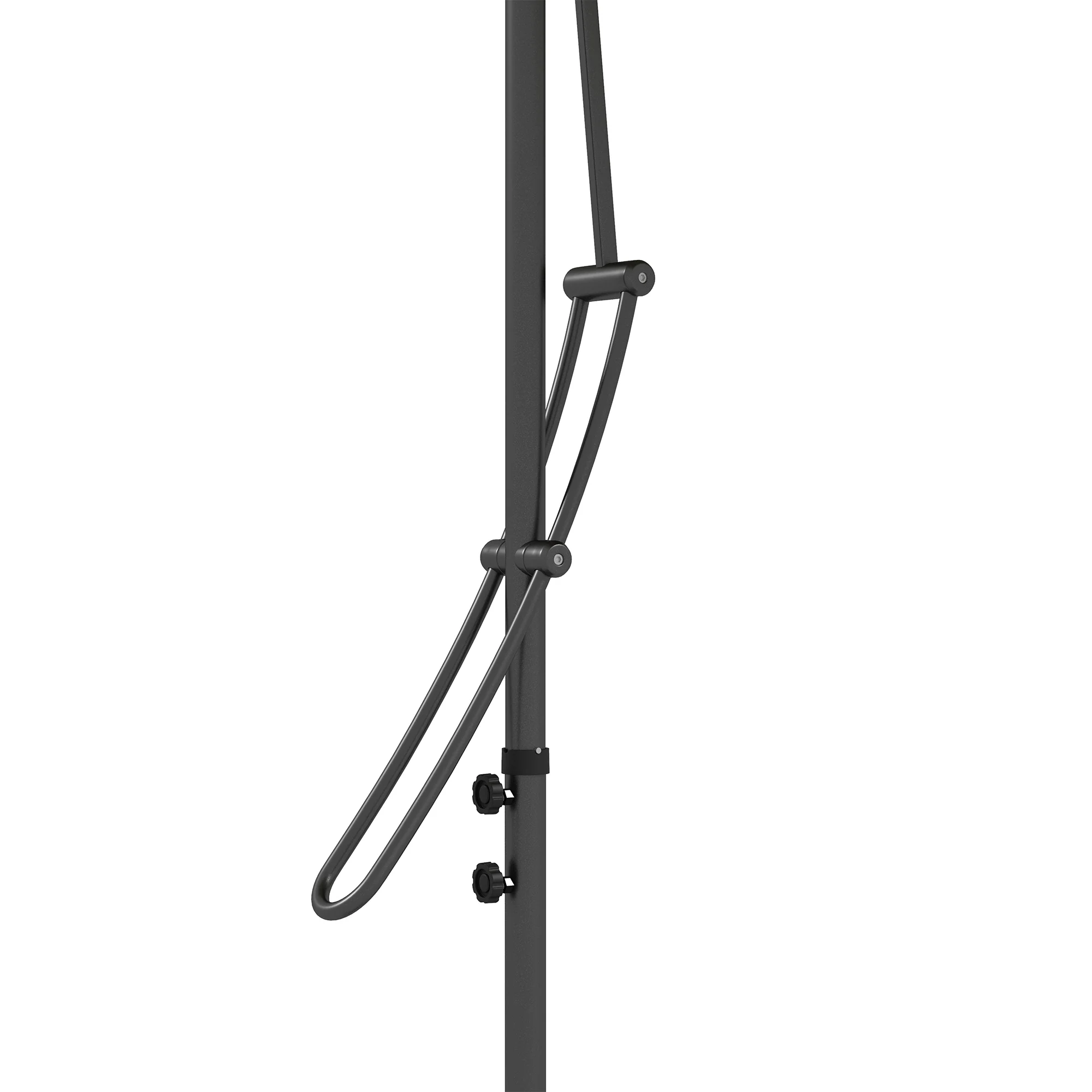 3m LED Parasol Umbrella, Garden Parasol with Cross Base & Steel Pole, Dark Grey - Image 10