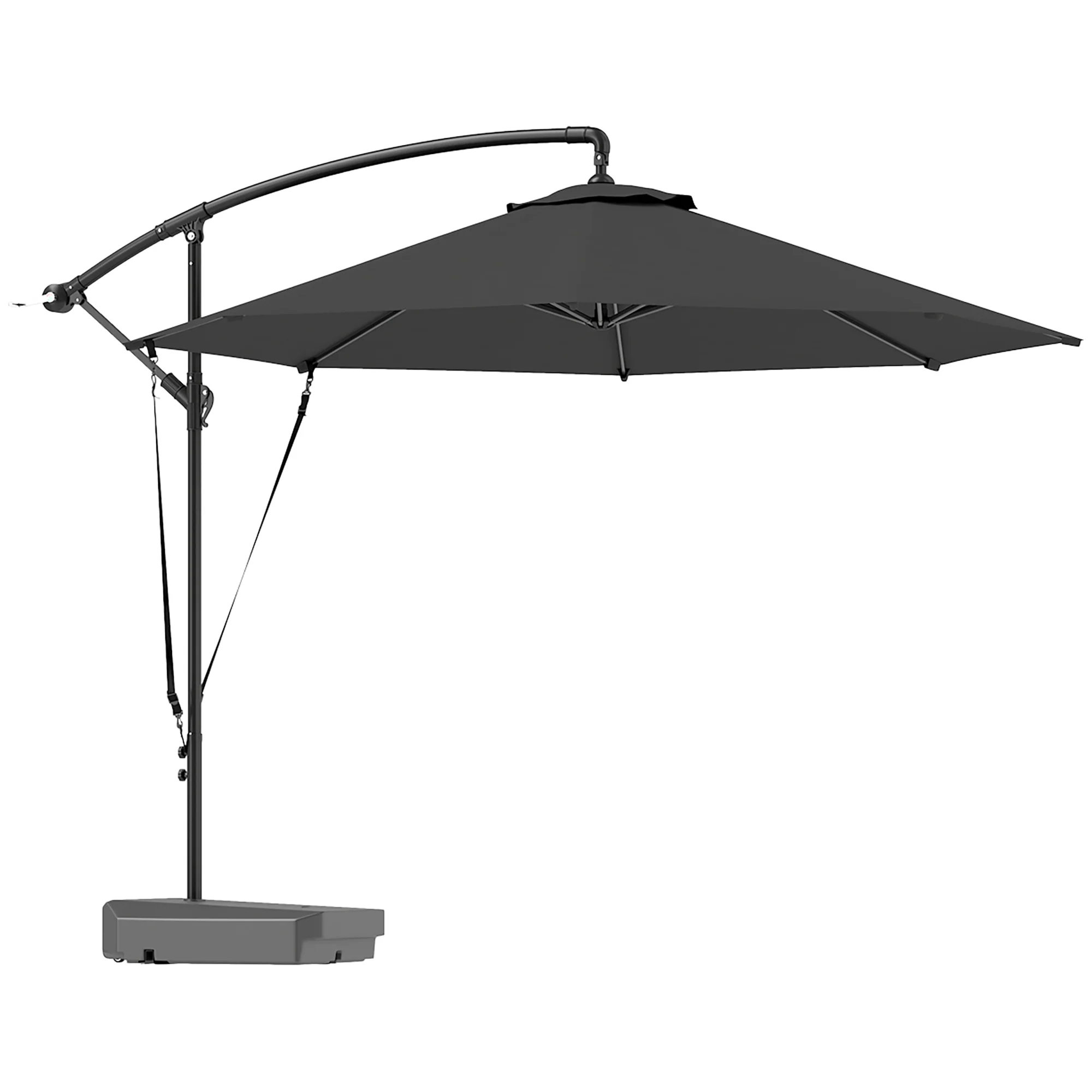 3m Cantilever Banana Parasol w/ Fillable Base, Wind Protection Strap, Cover, Grey - Image 12