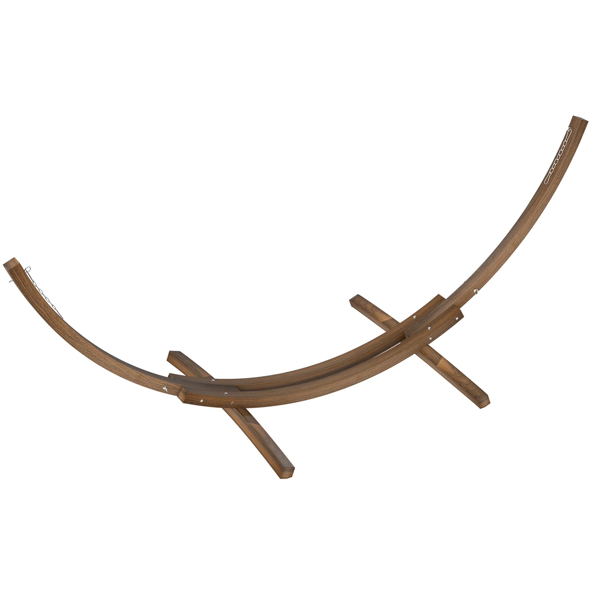 3(m) Wooden Hammock Stand, 1 Person Hammock Frame with Chain and Safety Buckles, Pine Wood Arc Stand for Garden, Patio, Outdoor and Indoor, Brown - Image 12