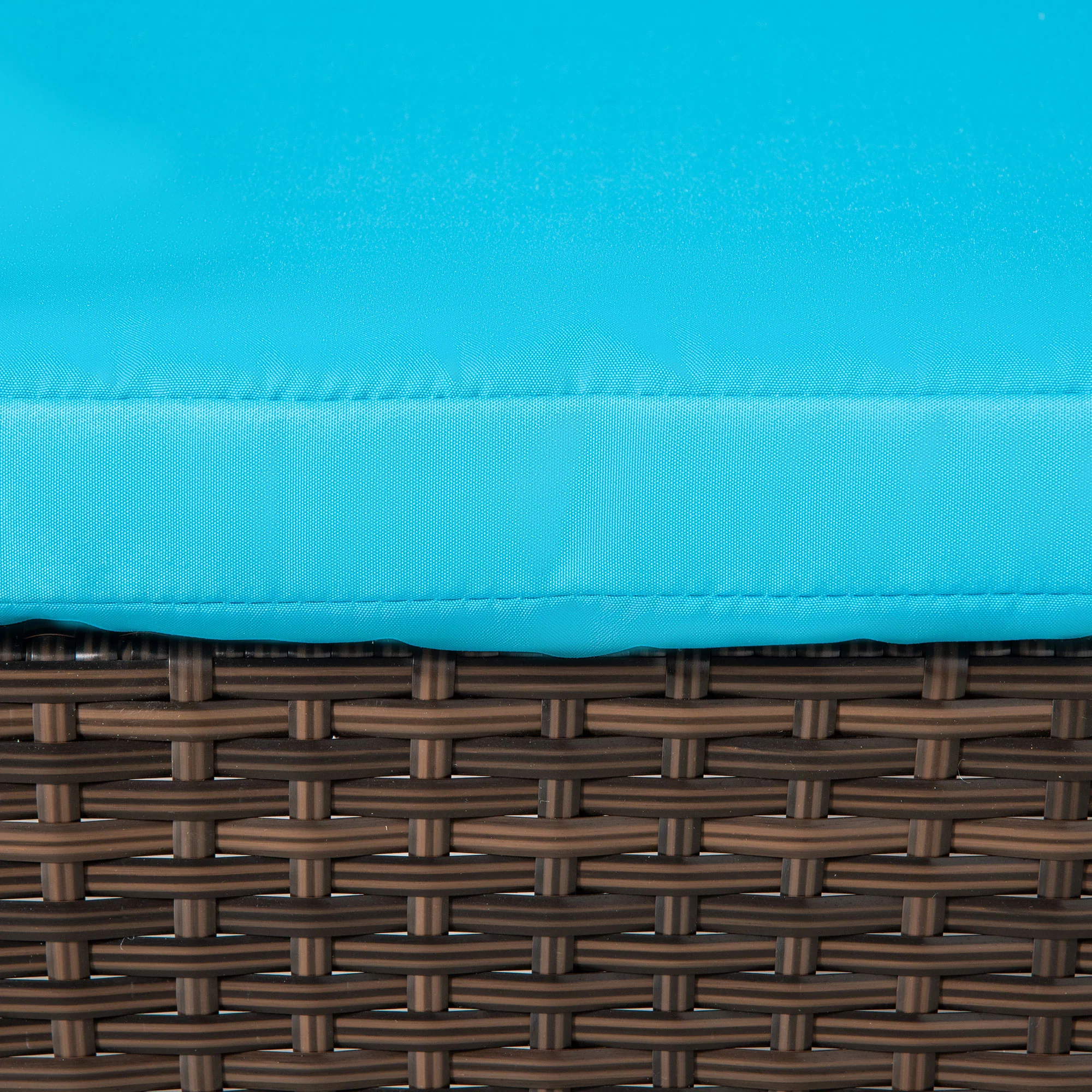 3 Pieces Wicker Patio Lounger Set with 5-Level Backrest, Table & Wheels, Blue - Image 10
