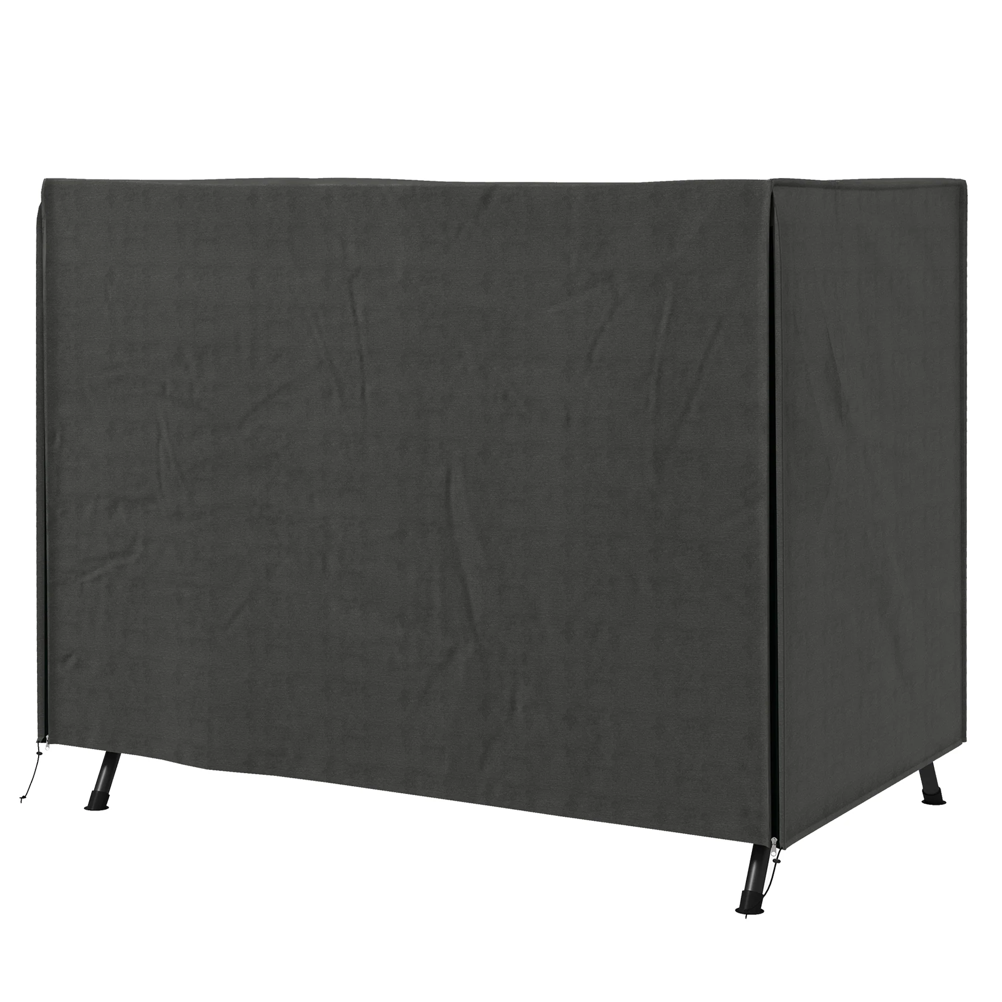 3-Seater Garden Swing Chair Protective Cover, Water UV Resistant, 205 x 124 x 164cm, Dark Grey - Image 2