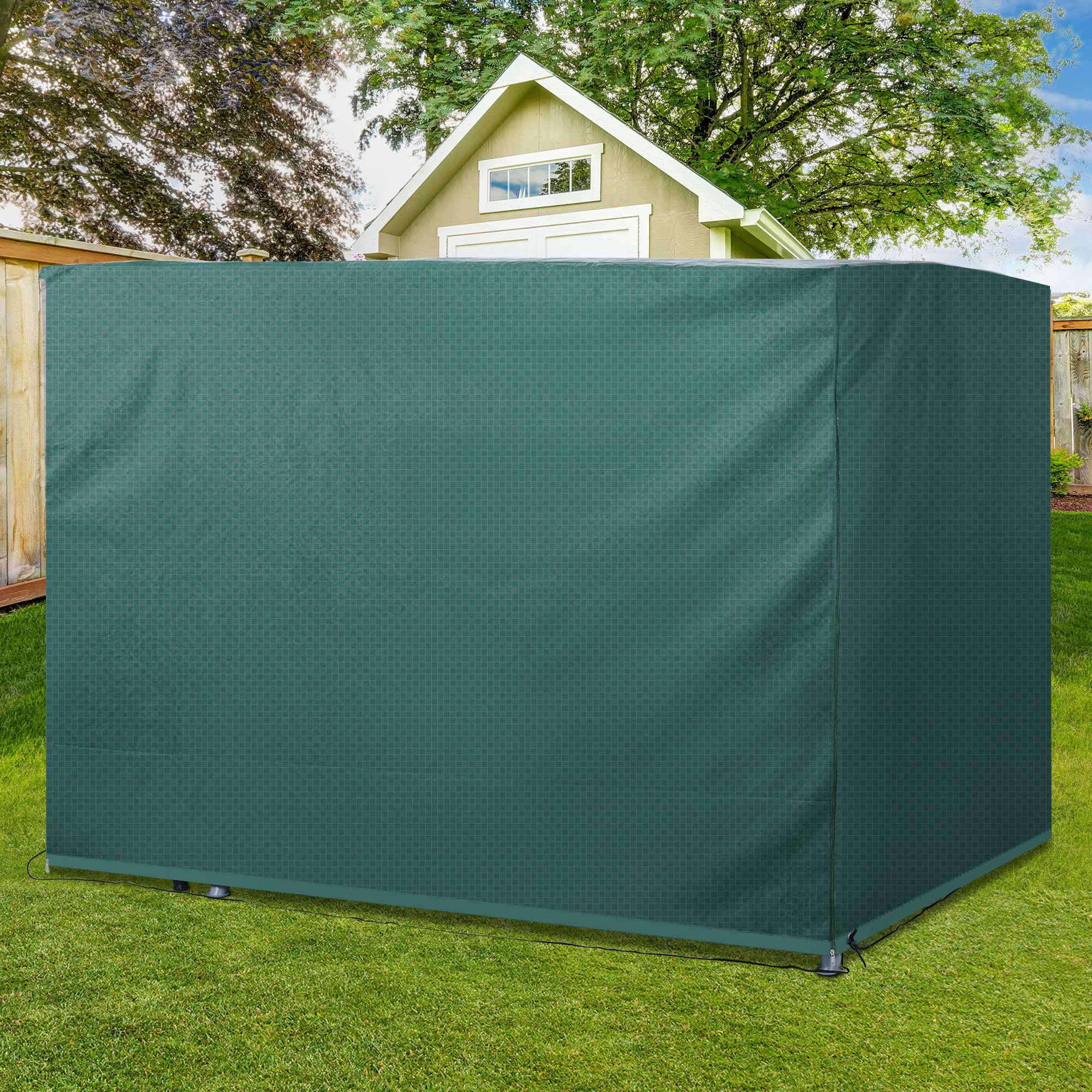 3-Seater Patio Swing Cover, Waterproof Garden Furniture Protection Cover, Dark Green - Image 11