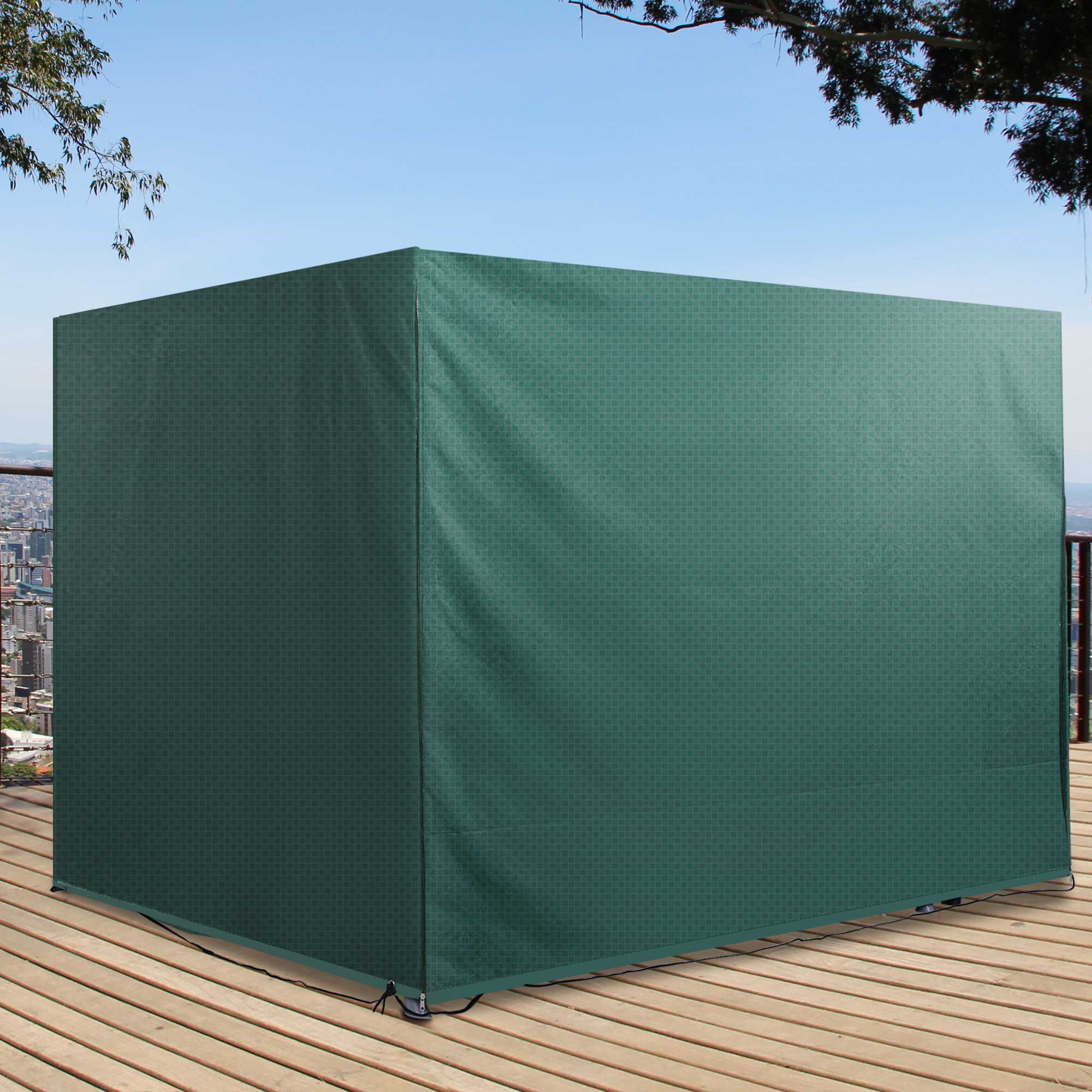 3-Seater Patio Swing Cover, Waterproof Garden Furniture Protection Cover, Dark Green - Image 4