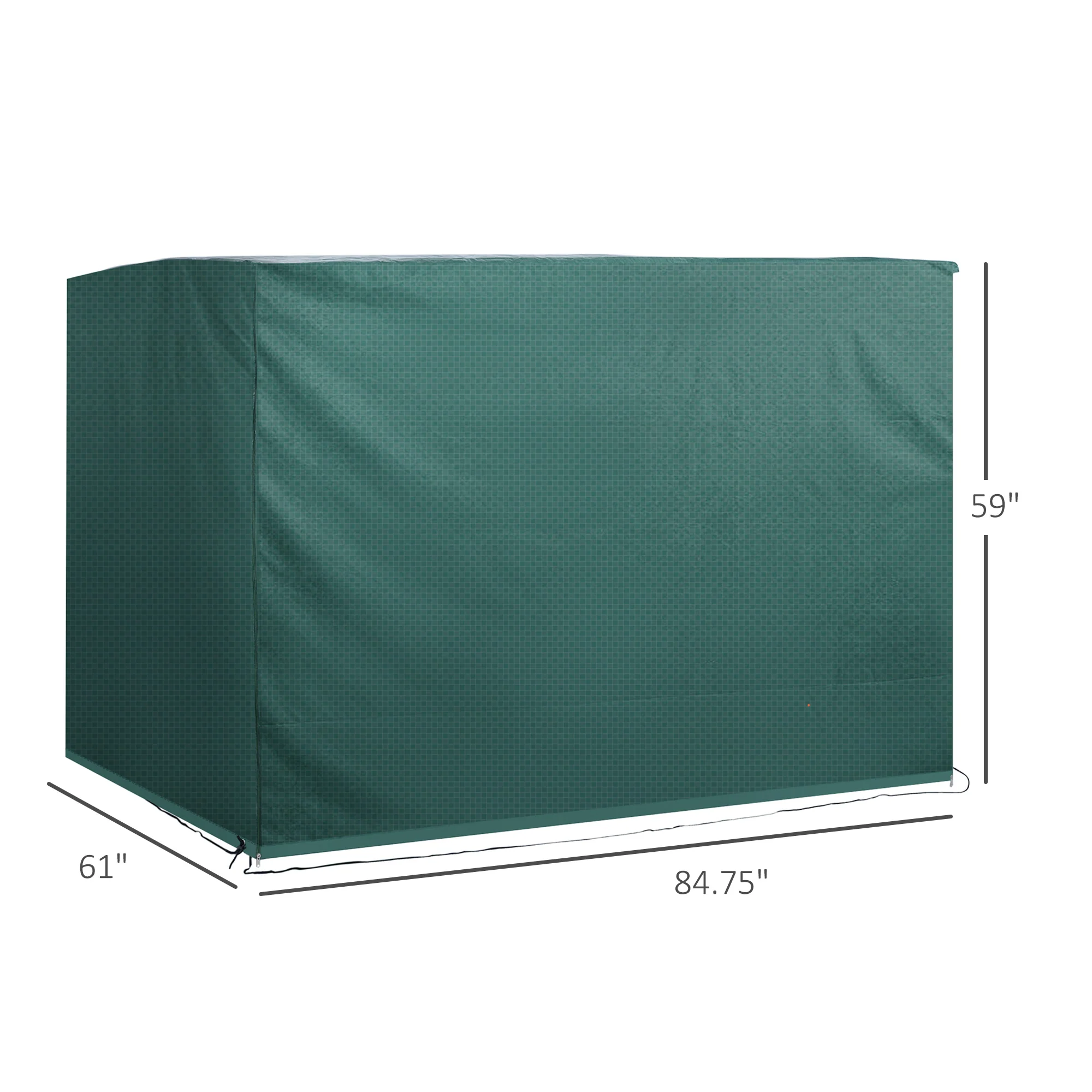 3-Seater Patio Swing Cover, Waterproof Garden Furniture Protection Cover, Dark Green - Image 5