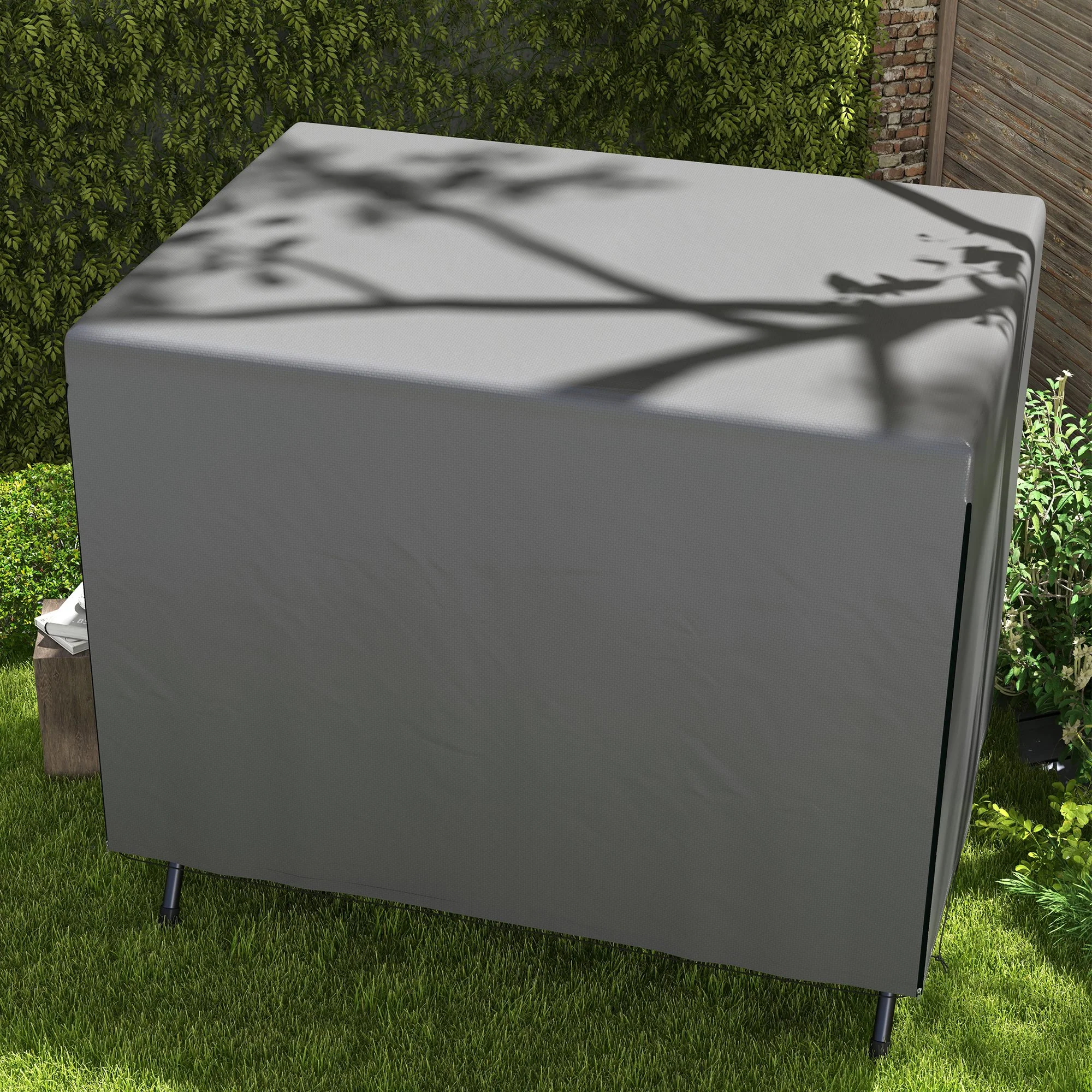 3-Seater Patio Swing Cover, Waterproof Garden Furniture Protection Cover, Dark Grey - Image 11