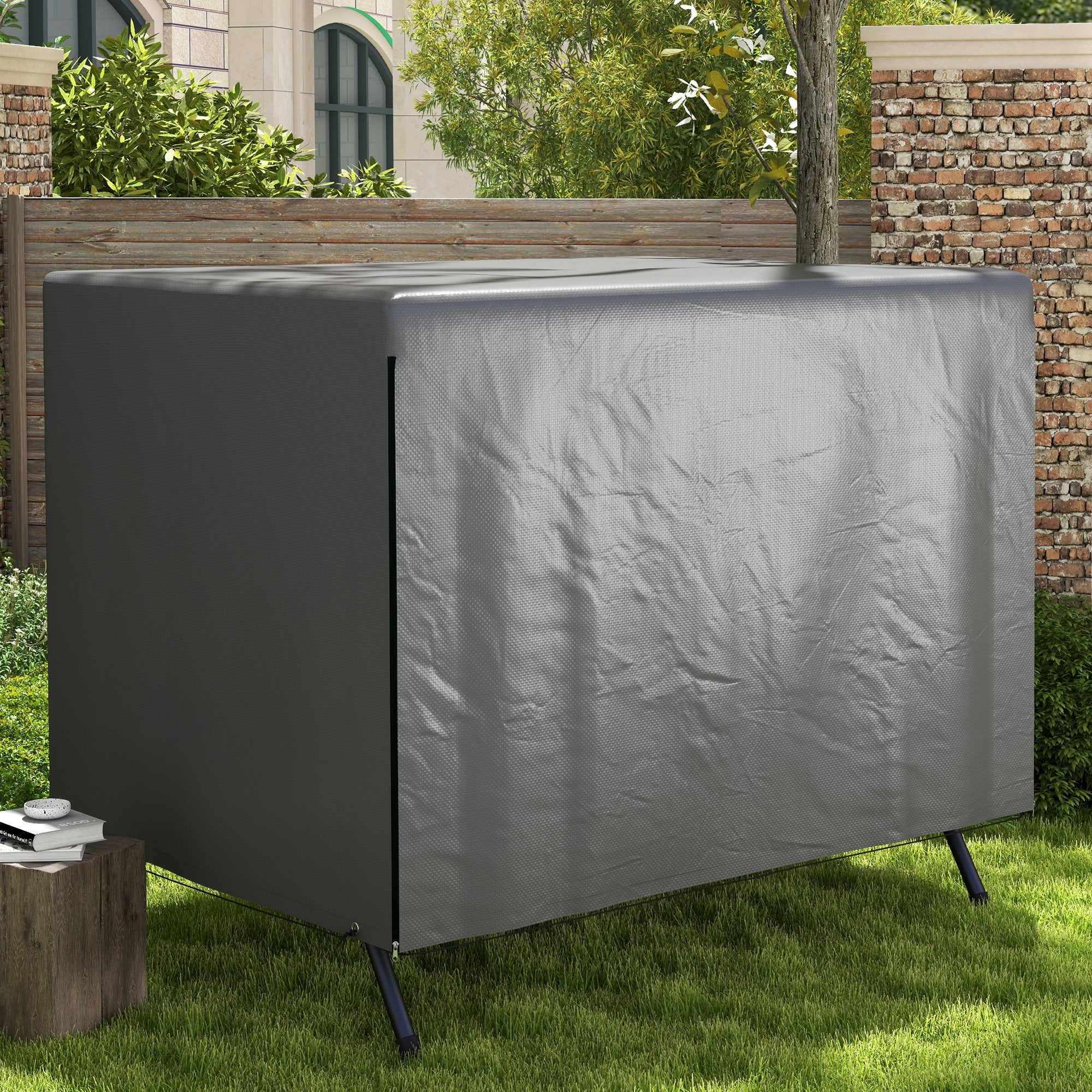 3-Seater Patio Swing Cover, Waterproof Garden Furniture Protection Cover, Dark Grey - Image 4