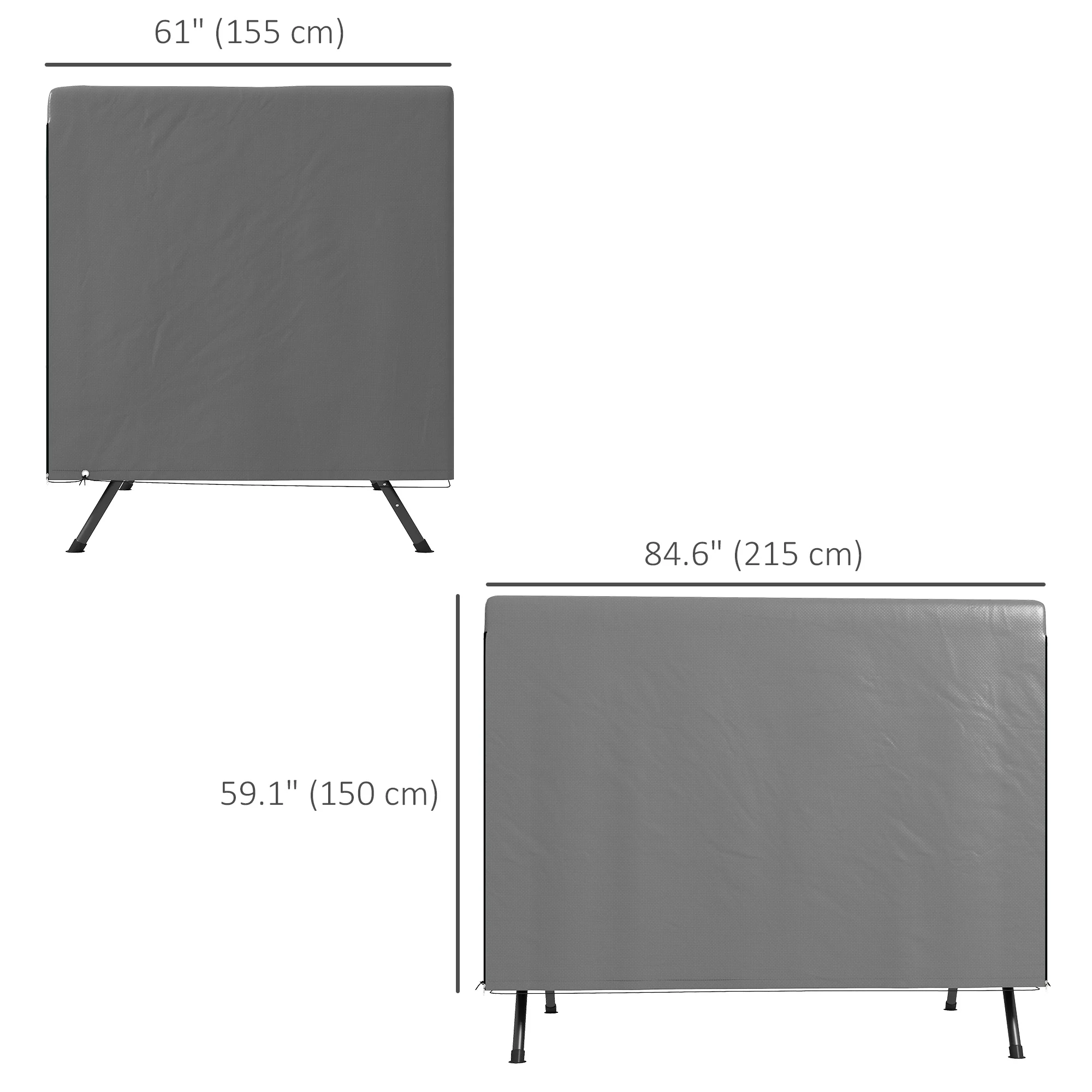 3-Seater Patio Swing Cover, Waterproof Garden Furniture Protection Cover, Dark Grey - Image 5