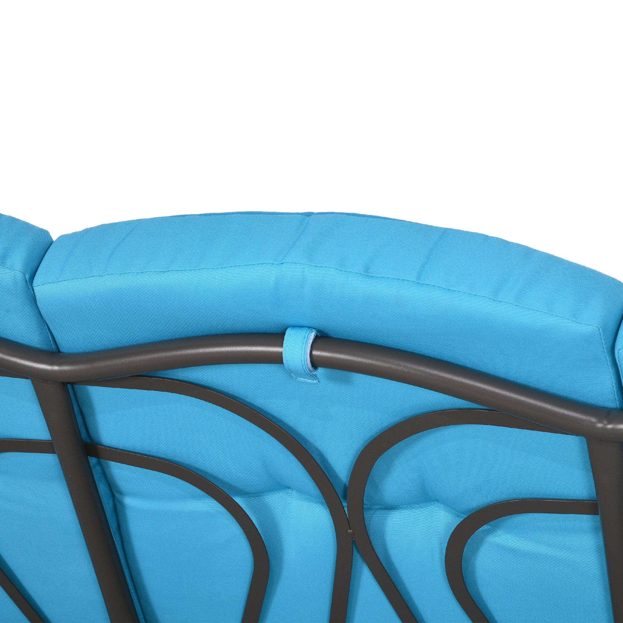3-Person Outdoor Canopy Cushioned Swing Chair with Included Side Trays, Light Blue - Image 11