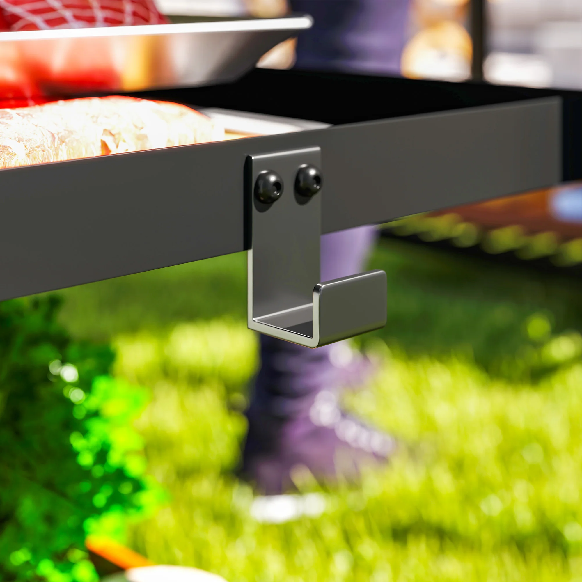 3-Shelf Stainless Steel Grill Cart with Wheels, Charcoal Grey - Image 11