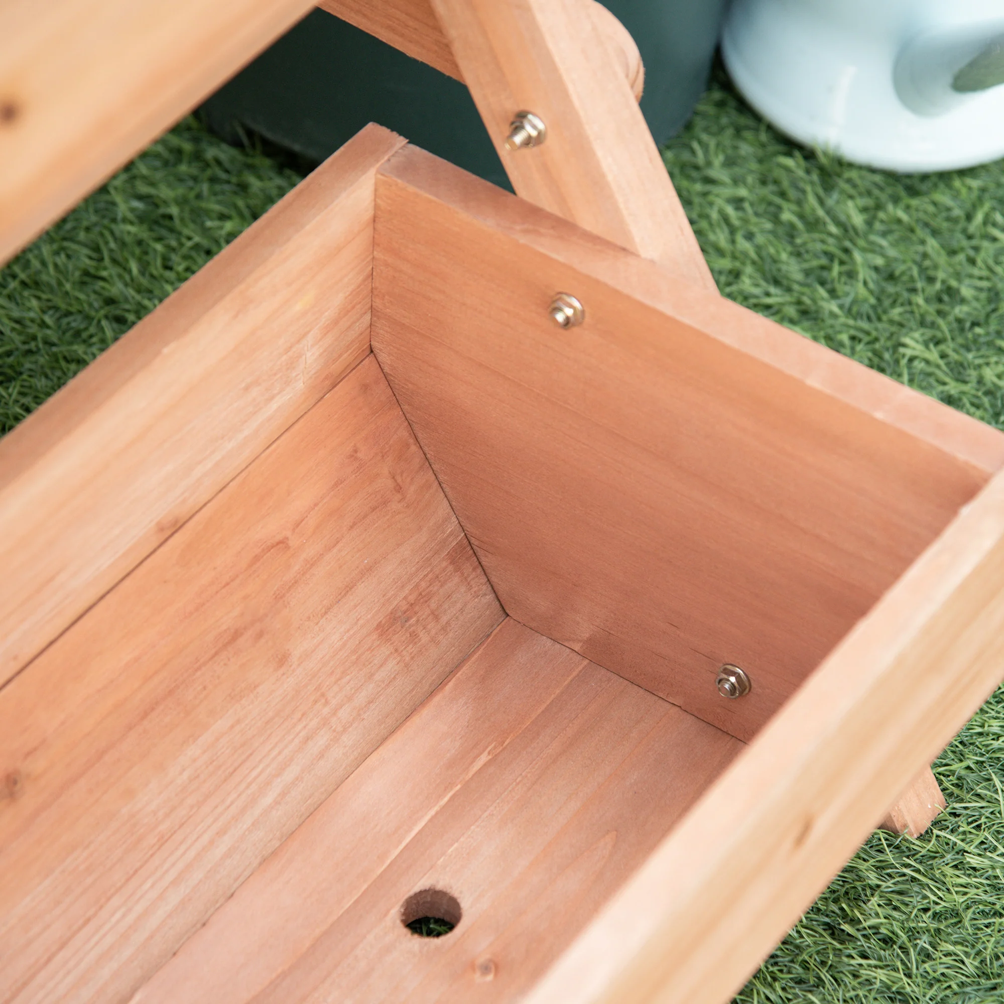 3 Tier 66L Raised Garden Bed Wooden Elevated Planter Box Kit for Flower, Vegetable, Herb, 65 x 75 x 76cm, Brown - Image 11