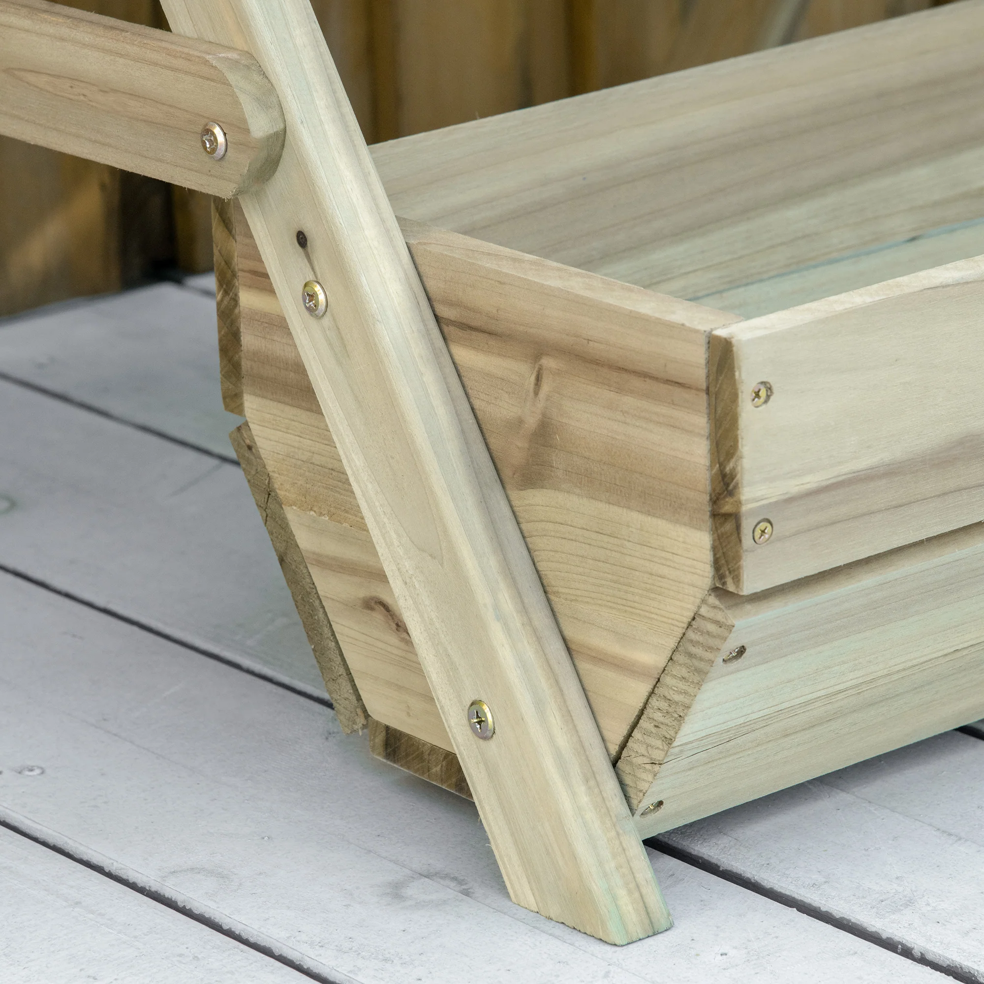 3 Tier 66L Raised Garden Bed Wooden Elevated Planter Box Kit for Flower, Vegetable, Herb, 65 x 75 x 76cm, Green - Image 11
