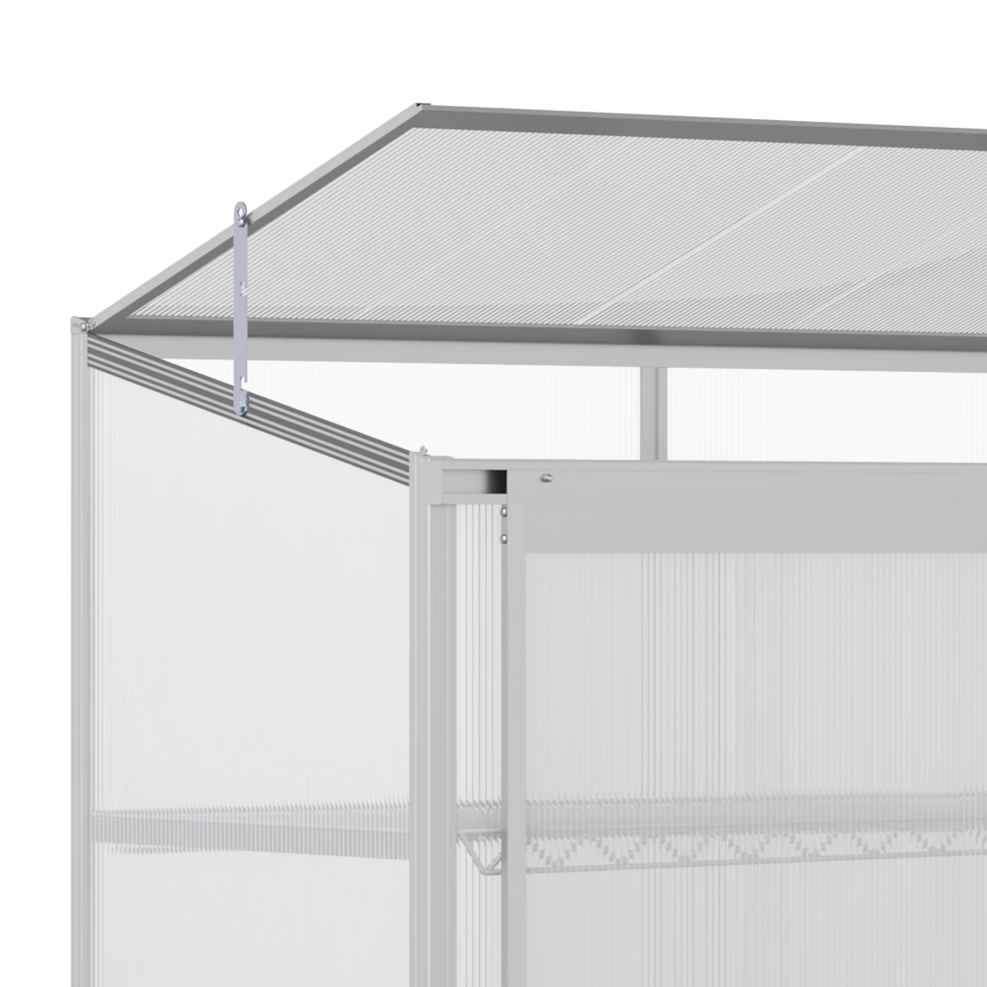3 Tier Cold Frame Polycarbonate Greenhouse w/ Sliding Door & Openable Roof, 131 x 58 x 140cm - Image 10