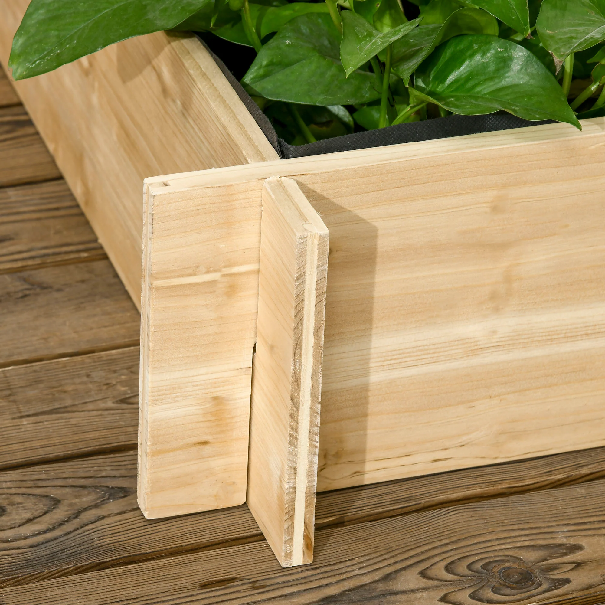 3 Tier Planters with Trellis for Vine Climbing, Wooden Raised Beds for Garden Patio, Outdoor Planter Box for Vegetables, Flowers, Herbs, Natural Tone - Image 11