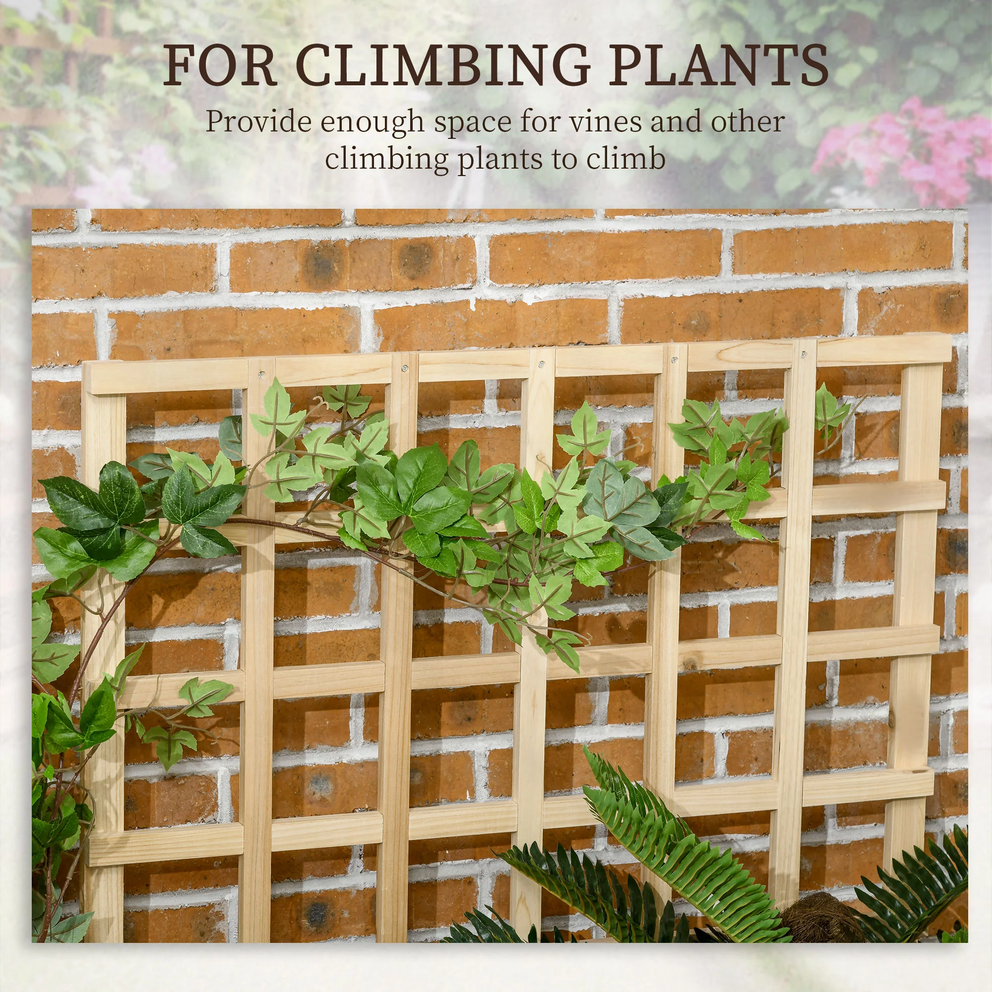 3 Tier Planters with Trellis for Vine Climbing, Wooden Raised Beds for Garden Patio, Outdoor Planter Box for Vegetables, Flowers, Herbs, Natural Tone - Image 6