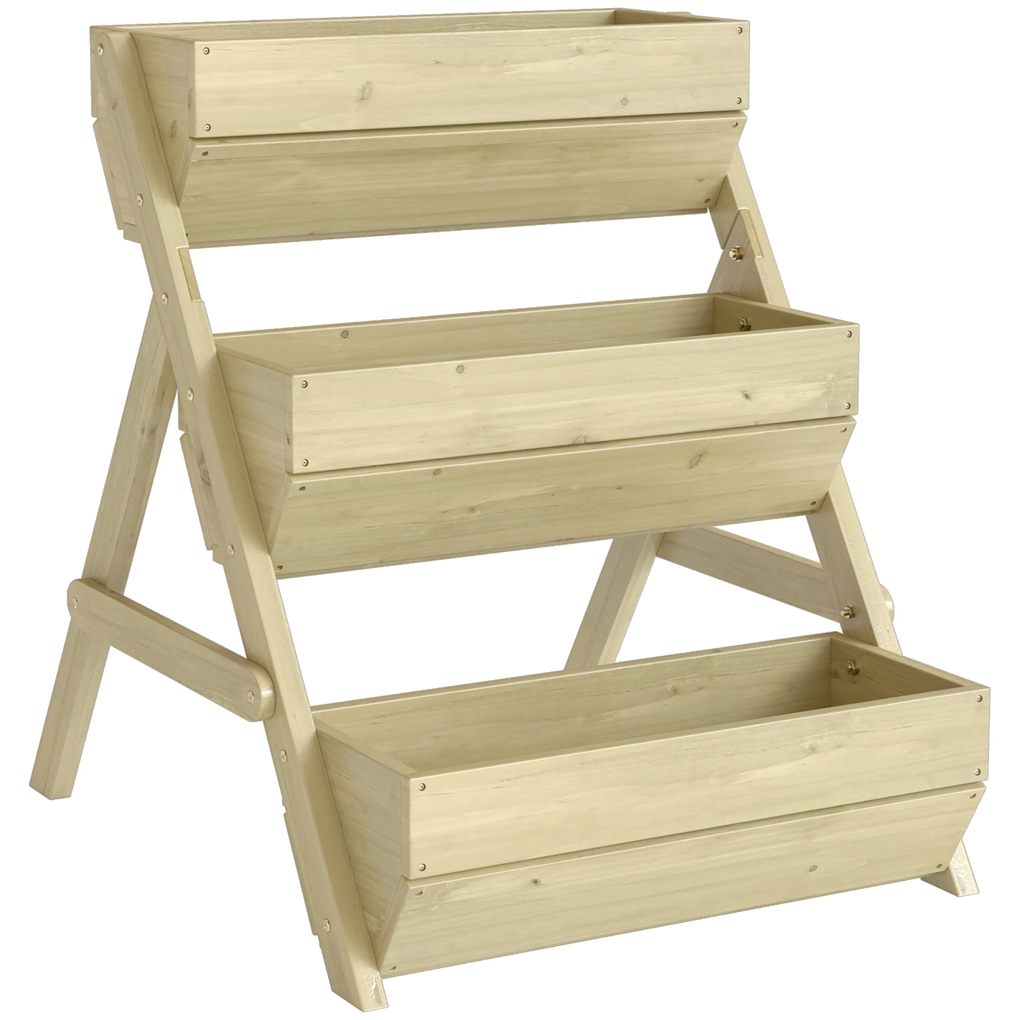 26" x 30" x 30" 3-Tier Wooden Raised Garden Bed, Light Green - Image 12
