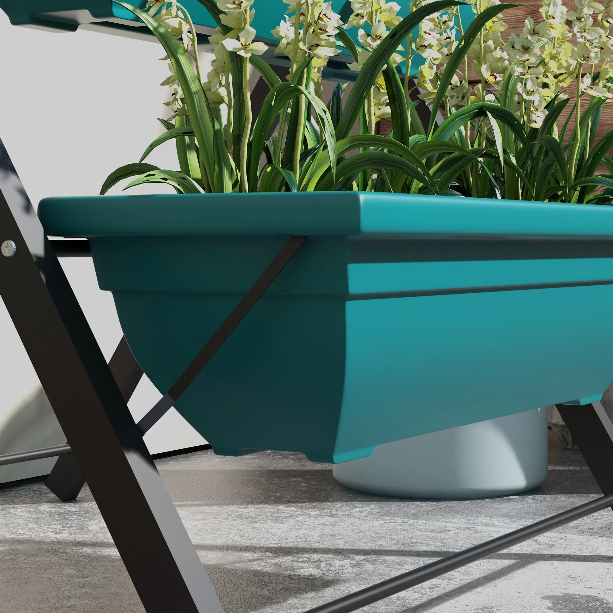 3-Tier Vertical Garden Bed with 3 Planters and Drainage Holes, Green - Image 11