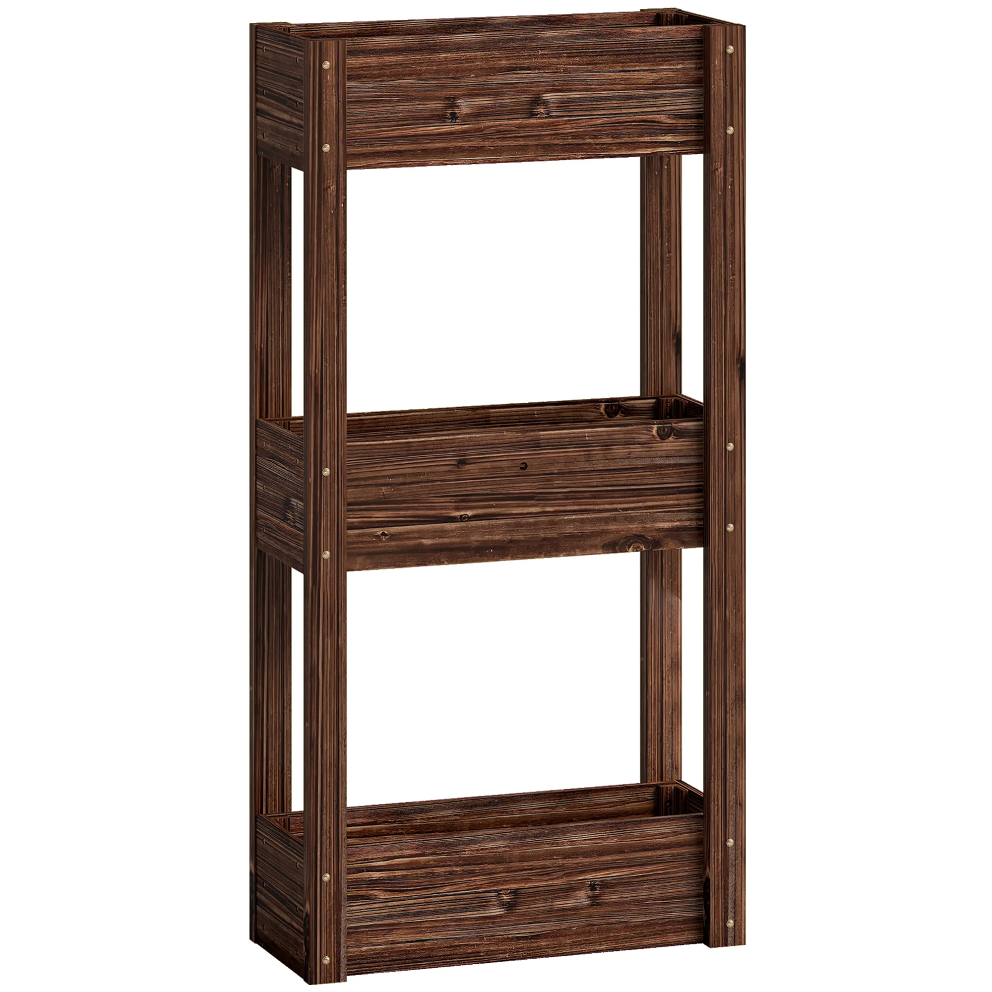 3-Tier Wooden Raised Planter with Liner, 60 x 25 x 120 cm - Image 12
