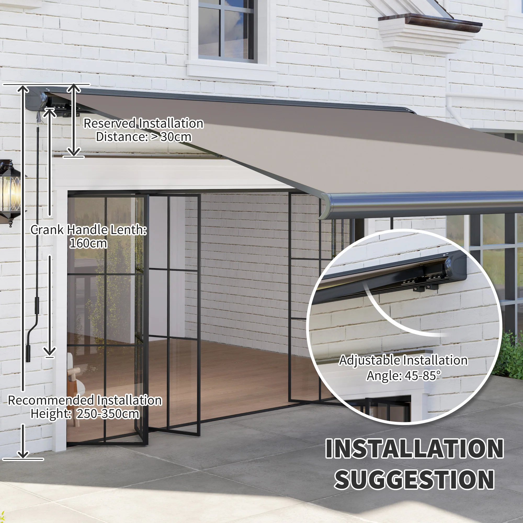 3 x 2.5m Half Cassette Electric Awning with Remote Controller for Garden Patio, Light Grey - Image 10