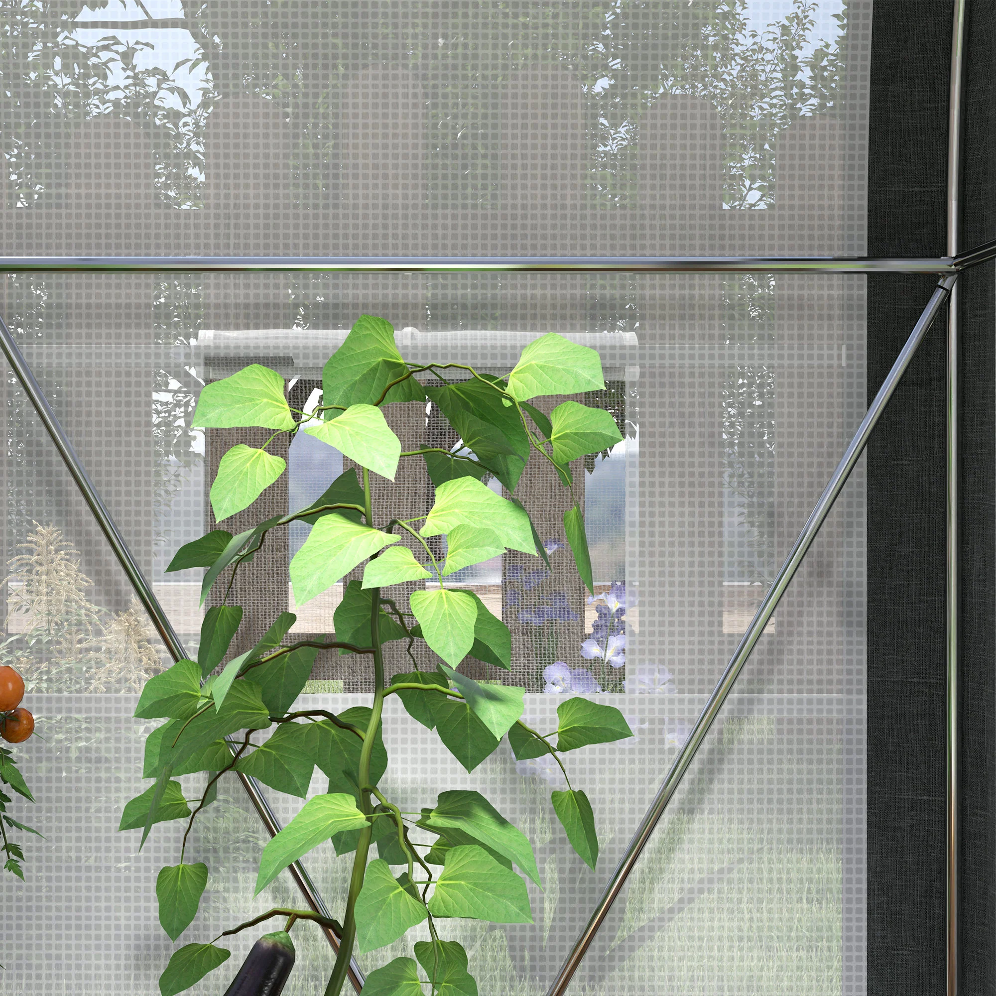 3 x 2m Walk-in Polytunnel Greenhouse with Upgraded Structure & 6 Mesh Windows, White - Image 11