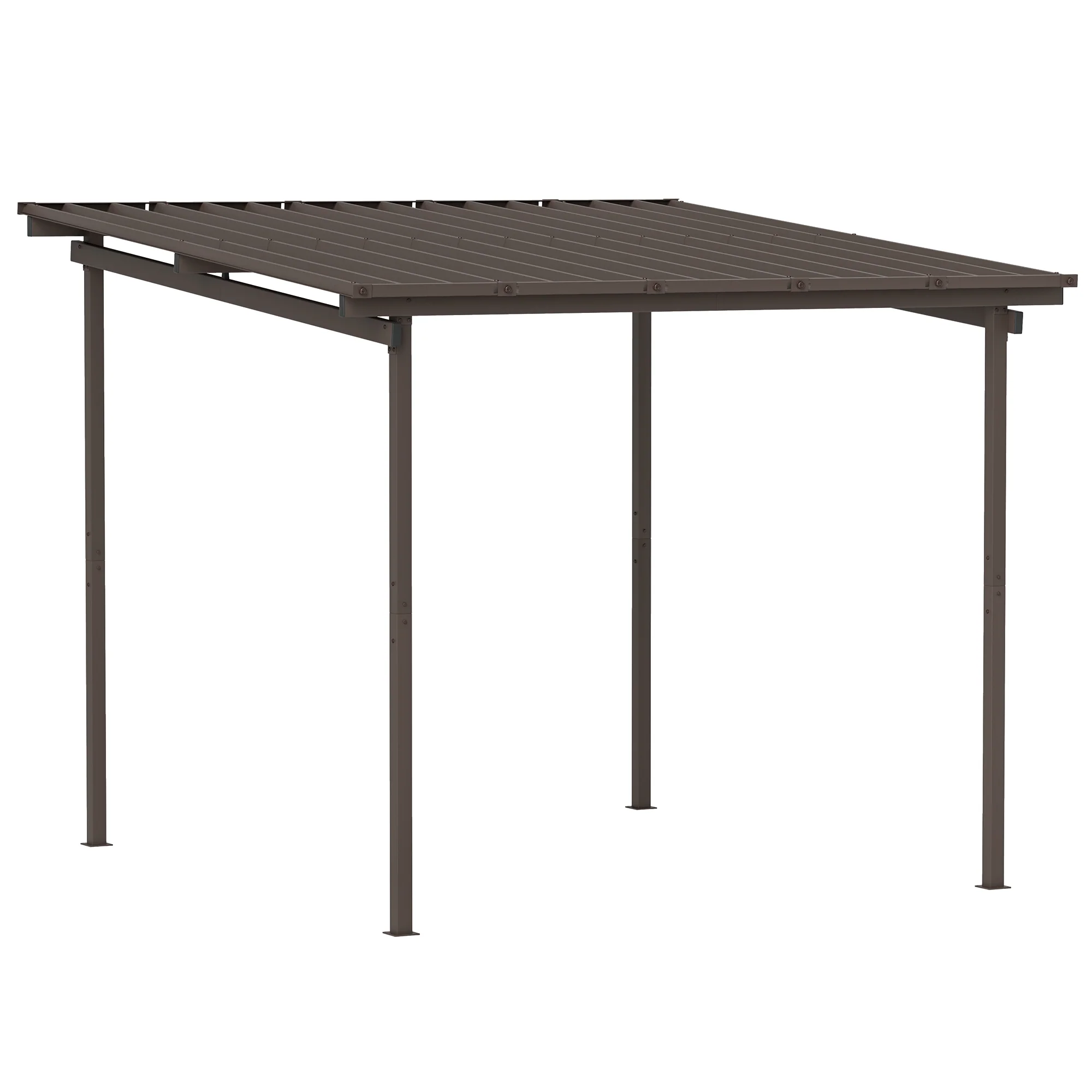 3 x 3m Garden Lean to Pergola Hardtop Gazebo with Waterproof Metal Roof, Easy to Assemble - Image 12