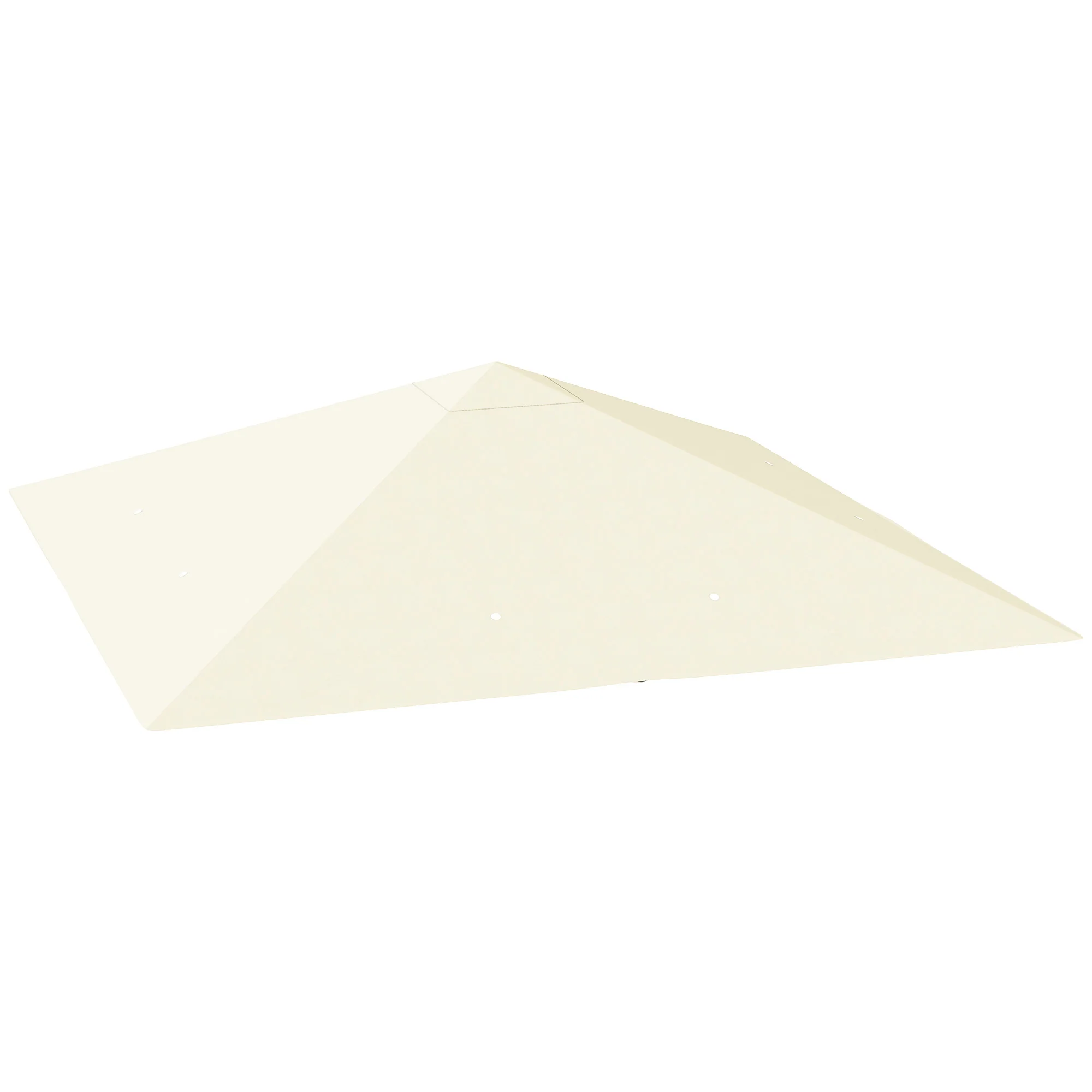 3 x 3m Waterproof Gazebo Canopy Replacement Cover with Drain Holes, 370g/㎡, Cream White