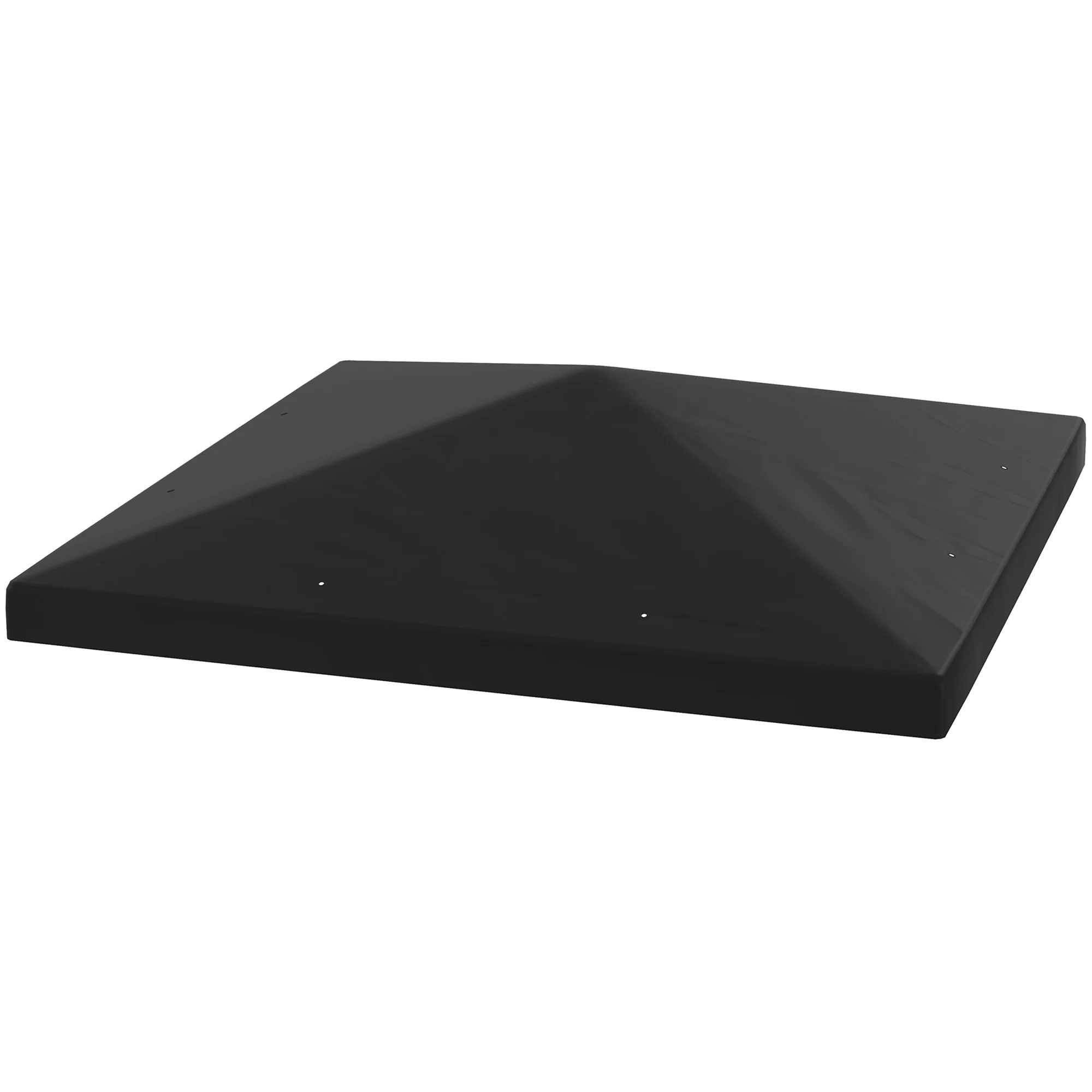 3 x 3m Waterproof Gazebo Canopy Replacement Cover with Drain Holes, 370g/㎡, Black - Image 2