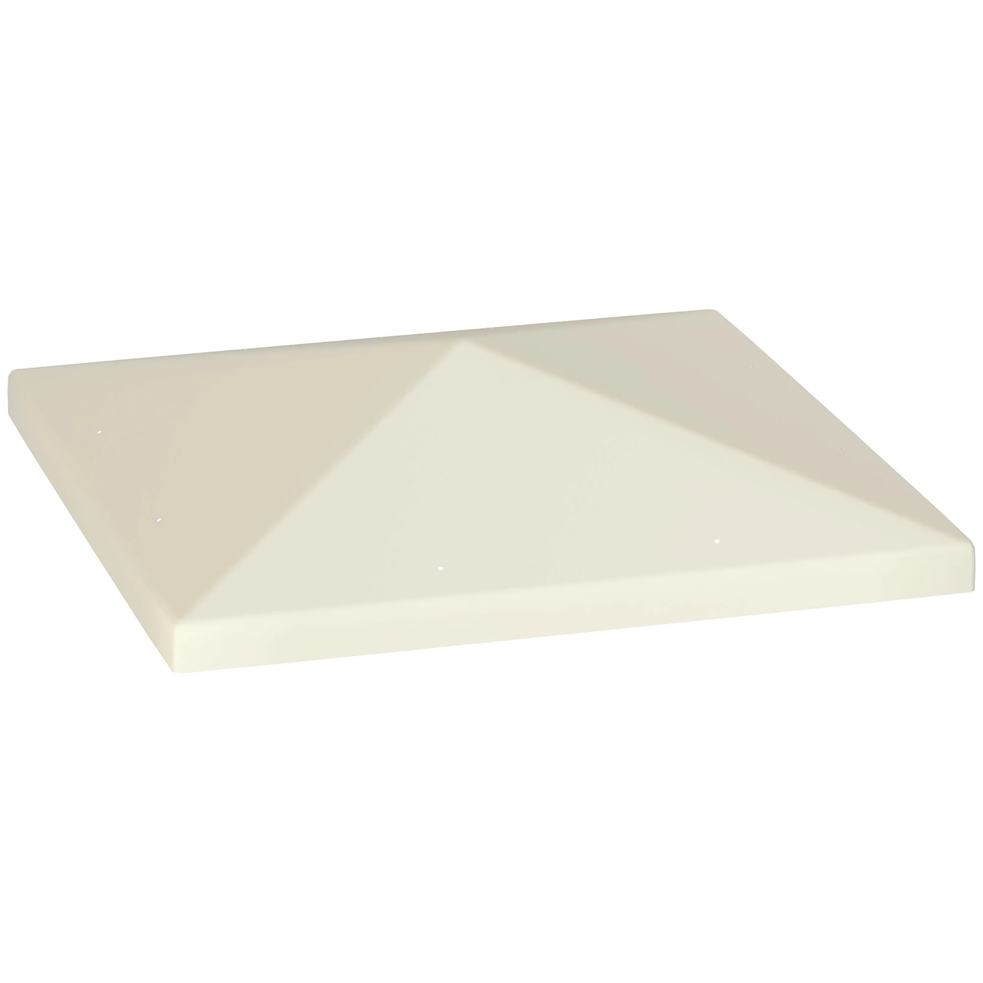 3 x 3m Waterproof Gazebo Canopy Replacement Cover with Drain Holes, 370g/㎡, Cream White