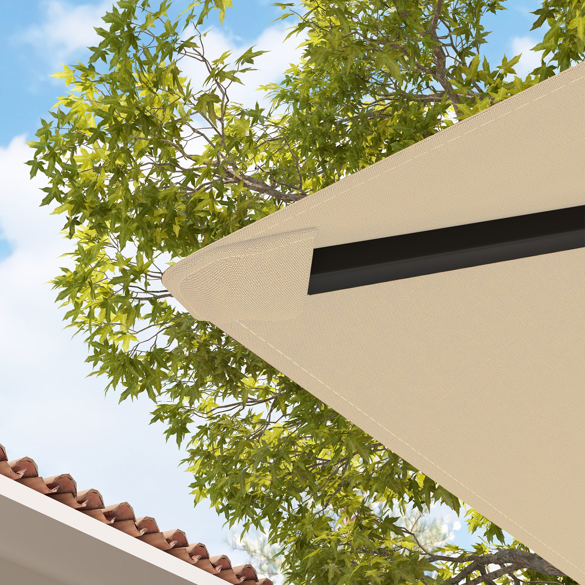 3 x 3m Water Resistant Gazebo Canopy Replacement Cover with Drain Holes, Beige - Image 10