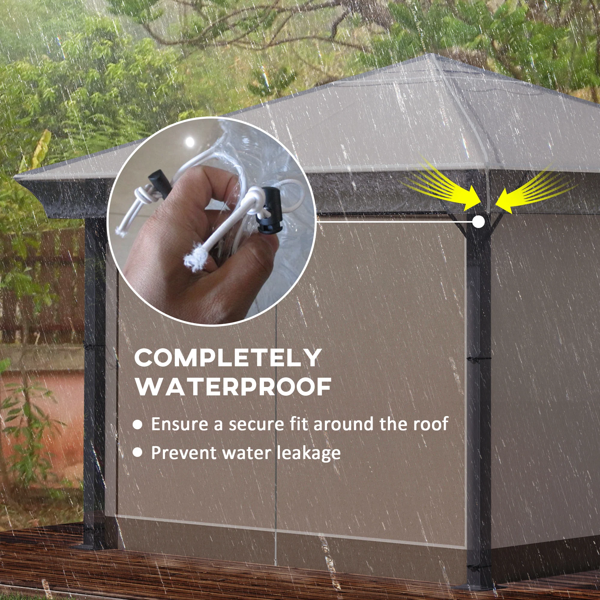 3 x 3 m Gazebo Protective Cover, Waterproof Cover for Gazebo, Canopy, and Tent - Image 7