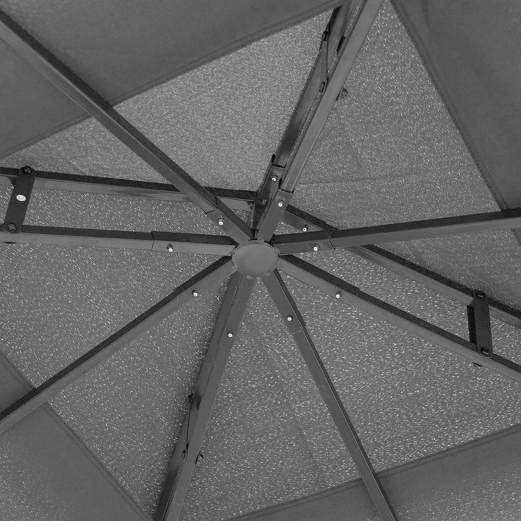 3 x 3m Patio Gazebo with 2 Tier Roof & Mosquito Netting, Grey - Image 10