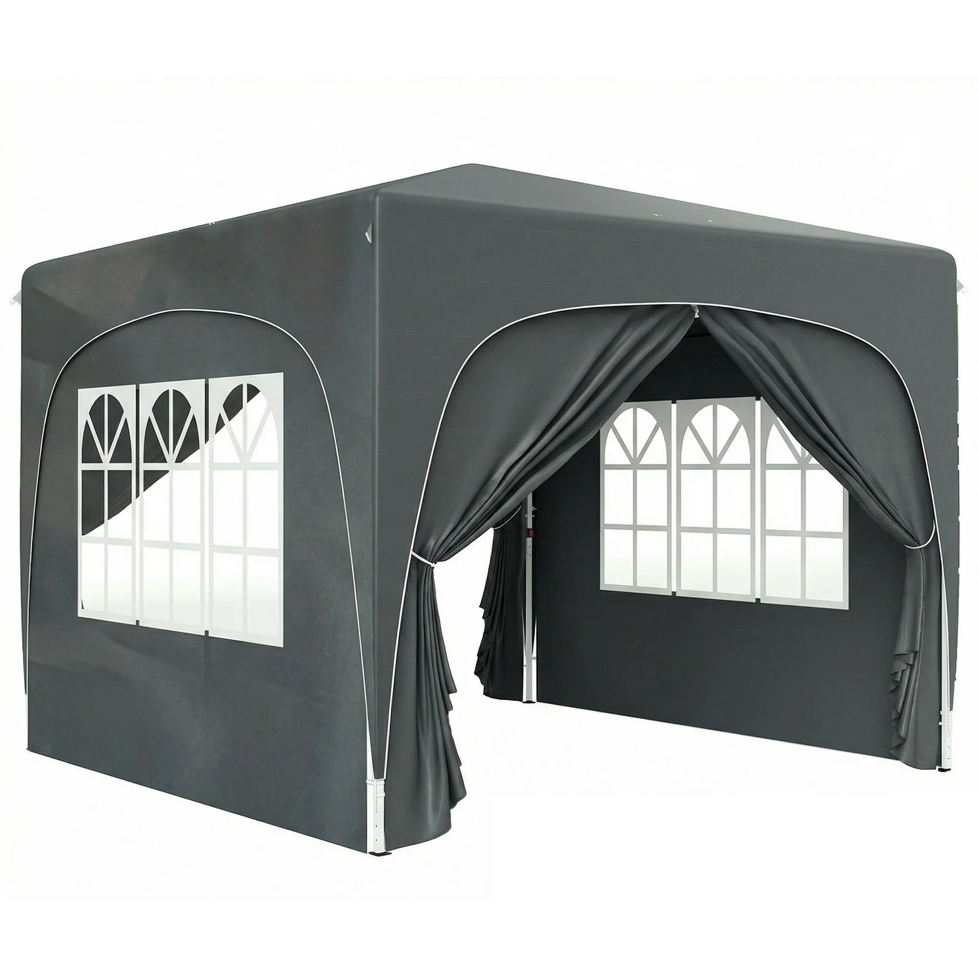 3 x 3 m Pop Up Gazebo with Sides, Carry Bag and UPF50+, Dark Grey - Image 12