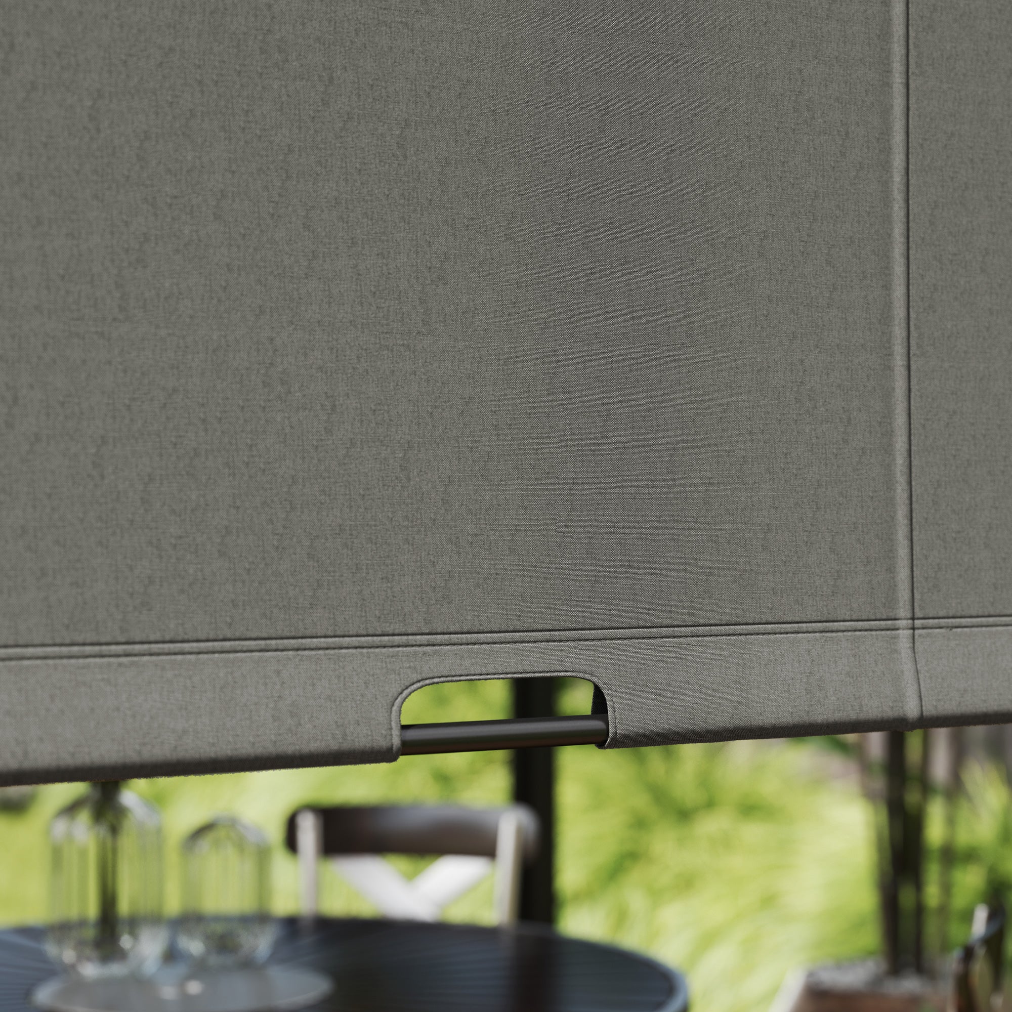 3 x 3m Outdoor Pergola Gazebo with Sun Shade Canopy, Retractable Roof & Steel Frame, Beige - Image 11