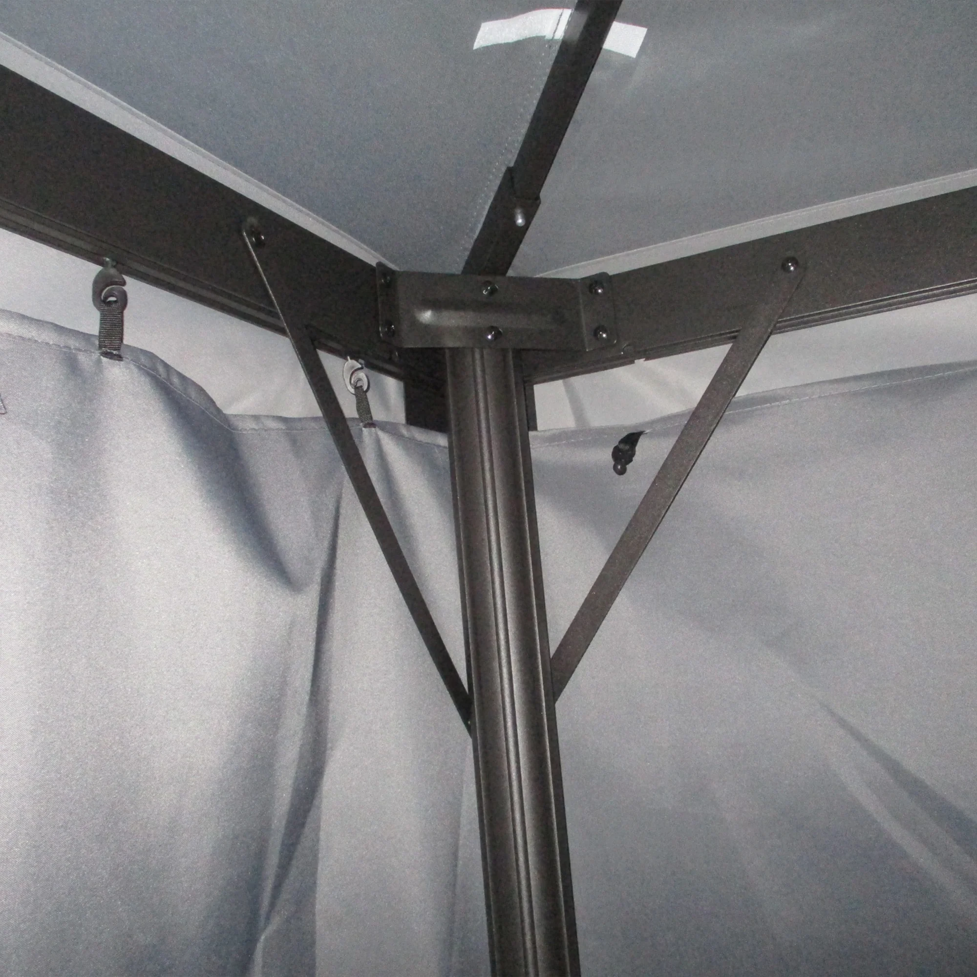 3 x 4m Aluminium Garden Gazebo, Pavilion Party Tent with Nets and Curtains, Dark Grey - Image 10