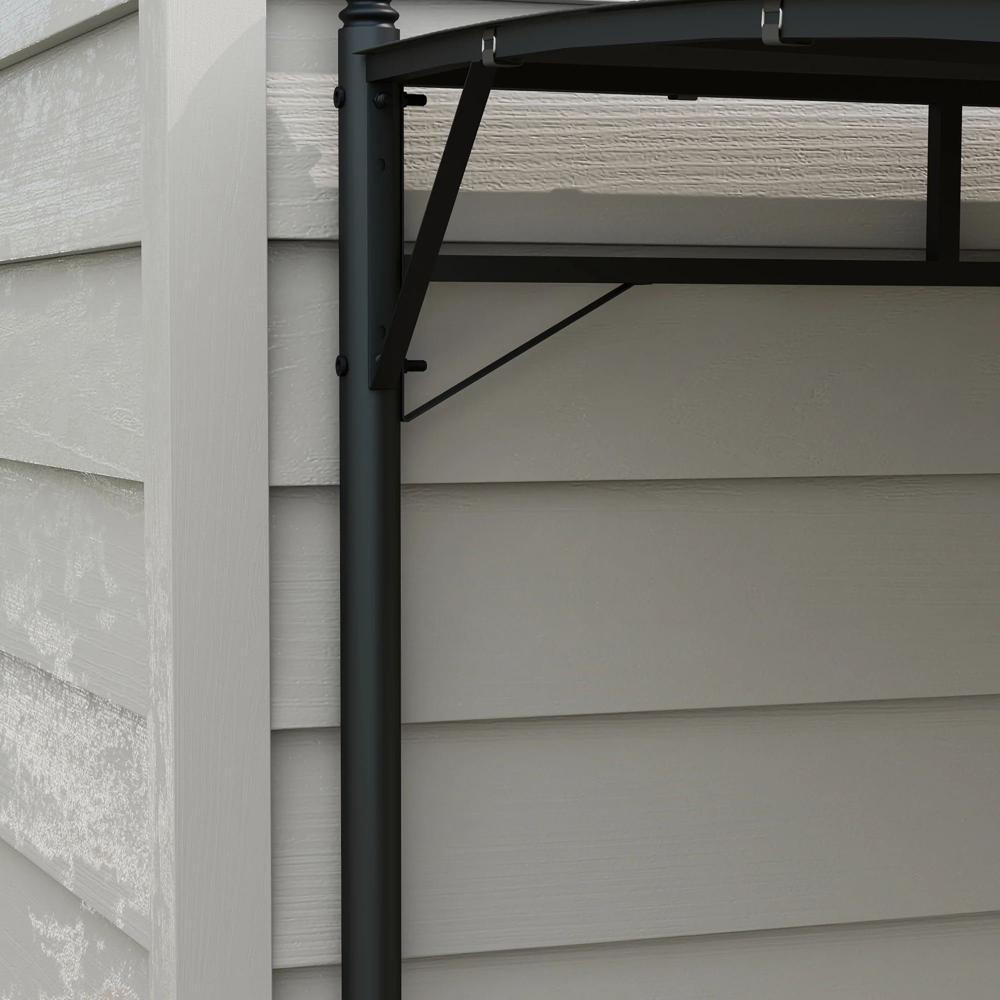 3 x 4m Garden Lean to Pergola with UV-Resistant Canopy and Metal Frame, Grey - Image 11