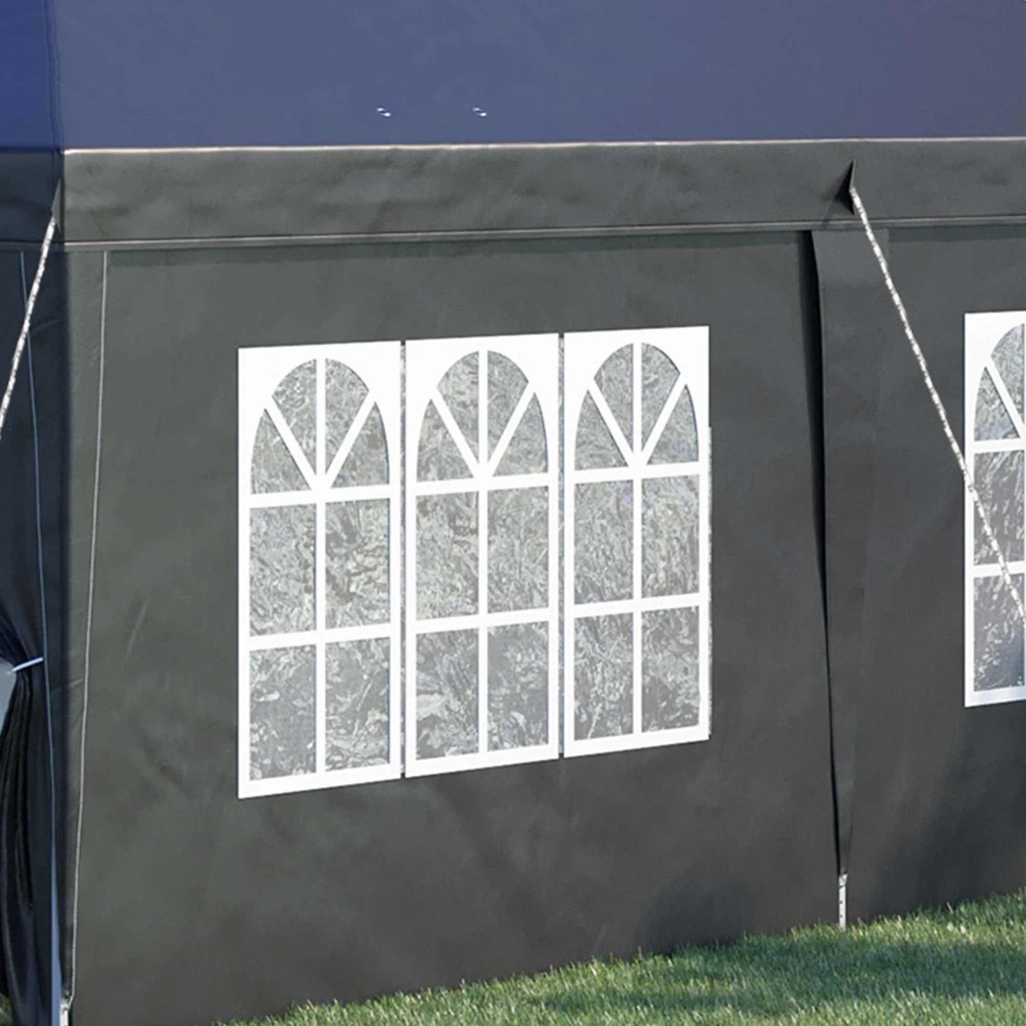 3 x 6m Garden Pop Up Gazebo, Wedding Party Tent with Sidewalls, Windows, Carry Bag, Black - Image 12