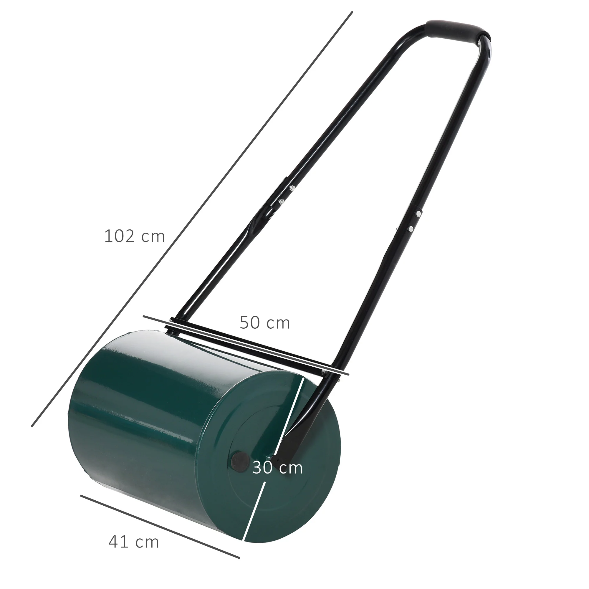 30L Heavy Duty Water/Sand Filled ¦µ32cm Garden Steel Lawn Roller, Dark Green - Image 5