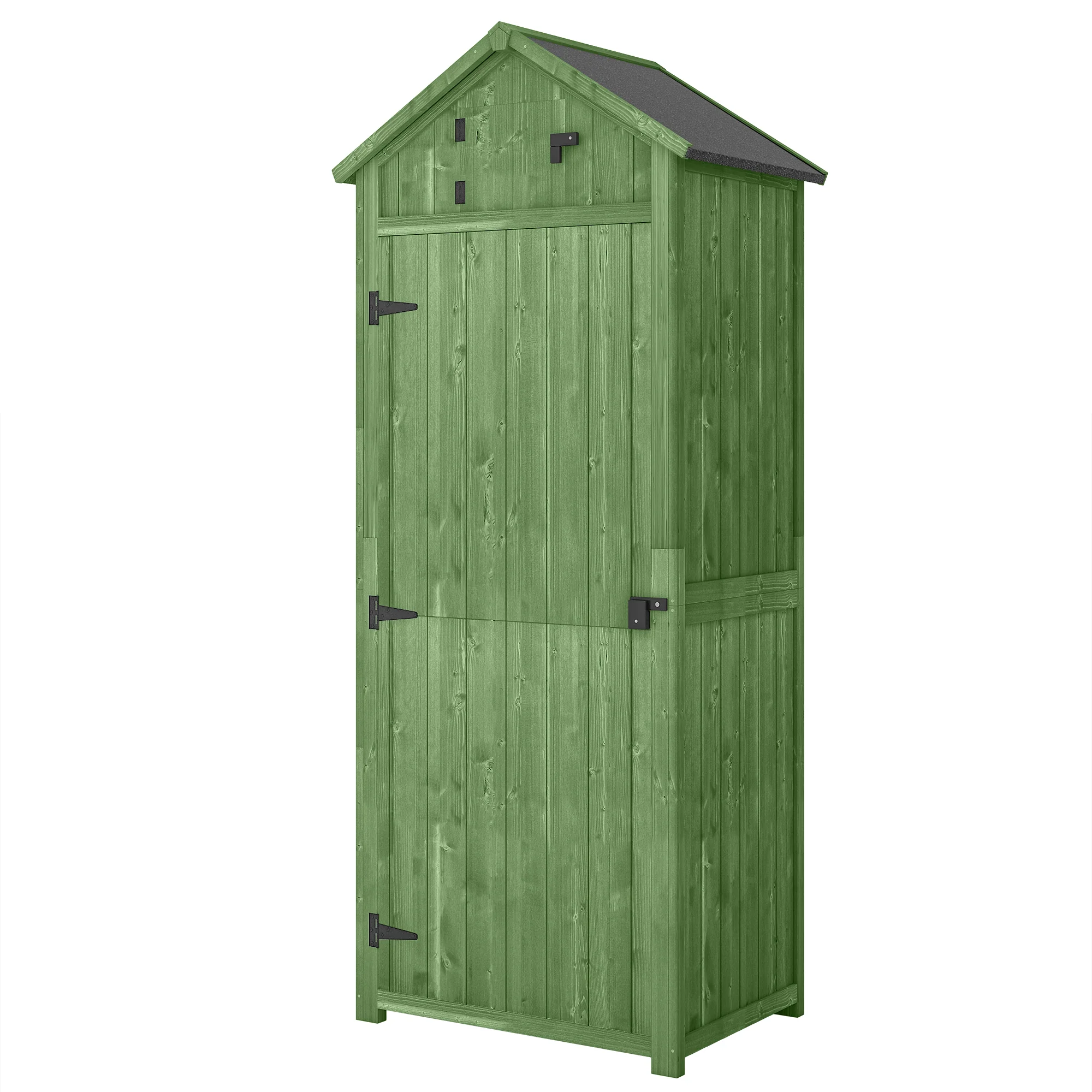 Durable Outdoor Garden Storage Shed with 3 Tier Shelves & Roof - Image 2