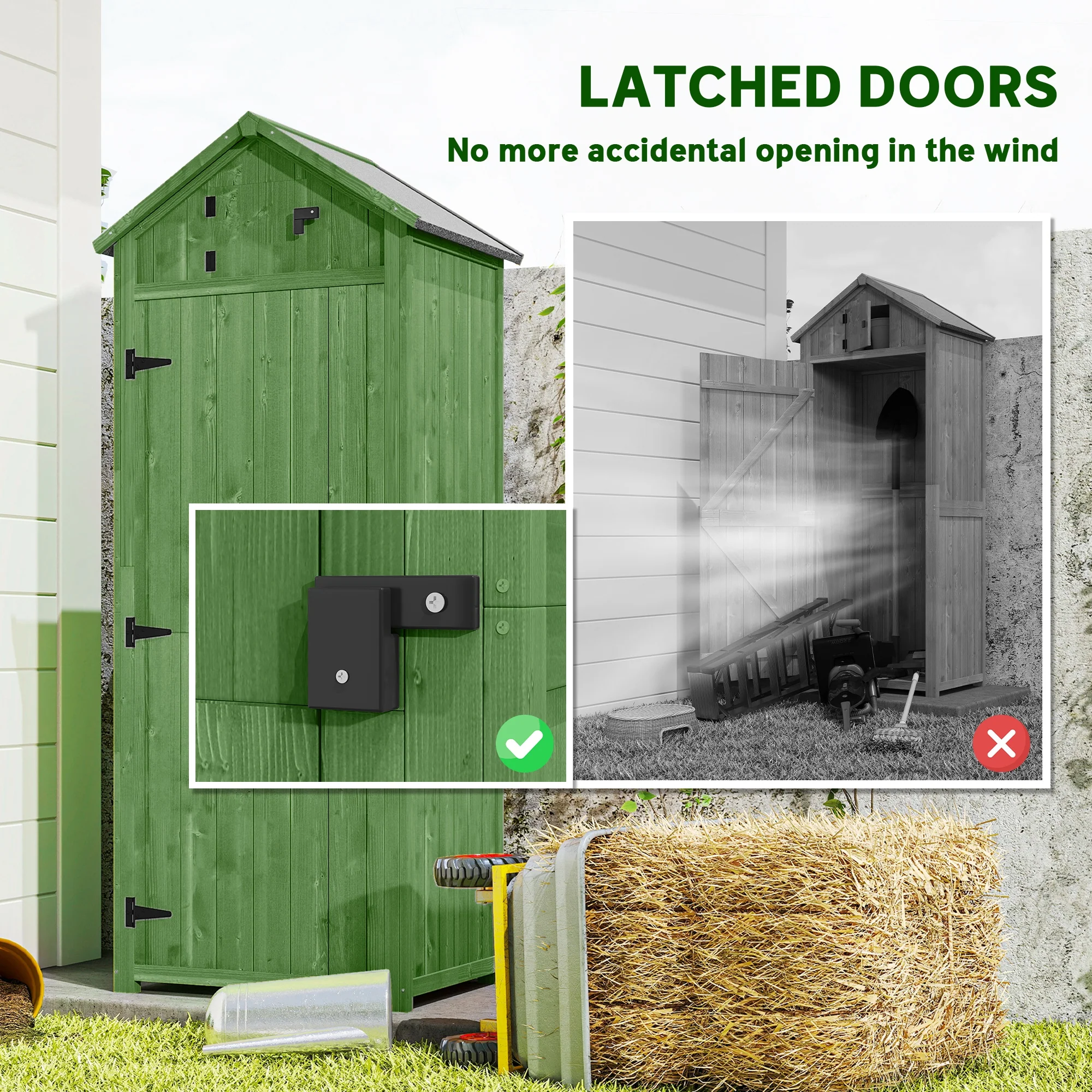 Durable Outdoor Garden Storage Shed with 3 Tier Shelves & Roof - Image 9