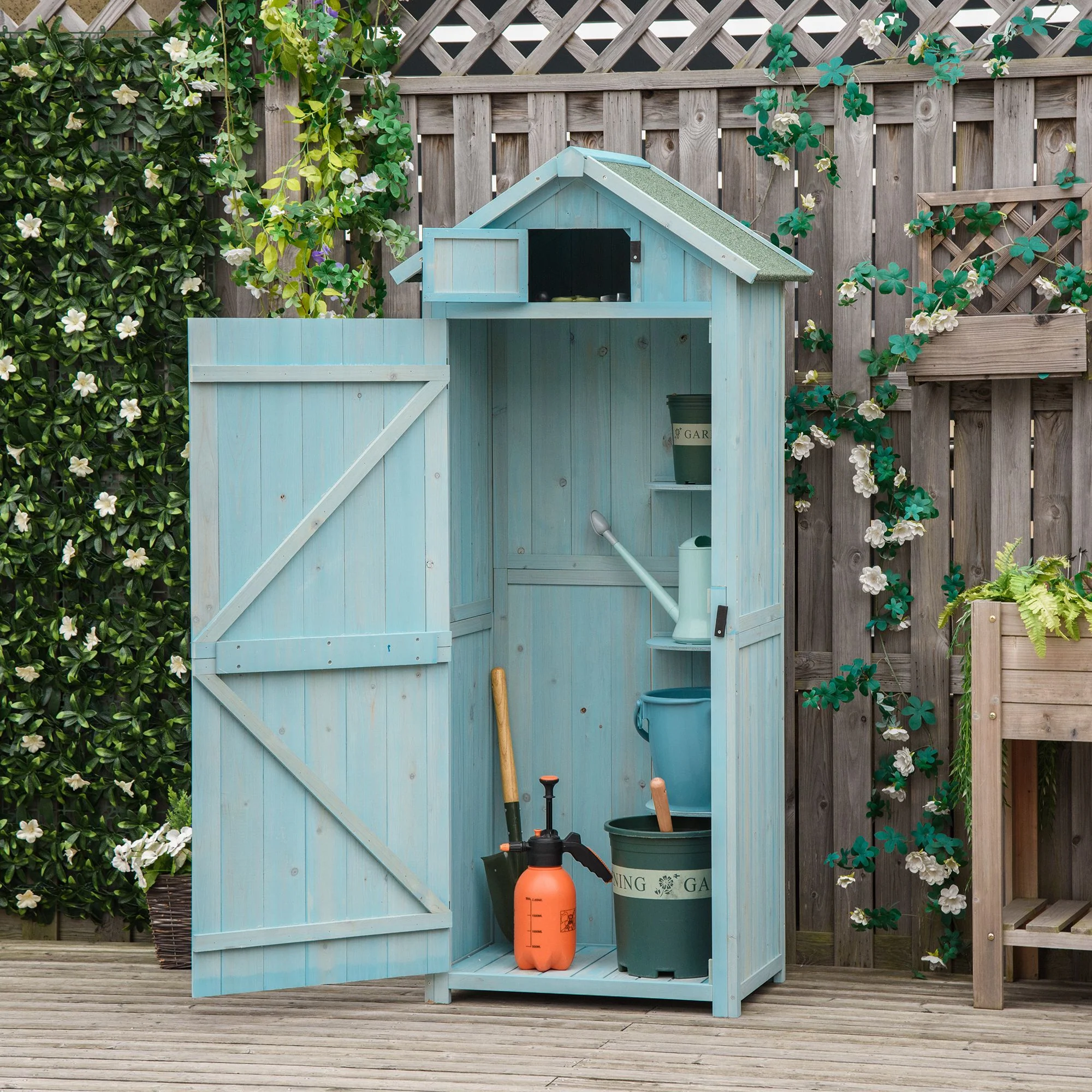 Weatherproof Garden Storage Shed with Shelves & Roof - Image 2