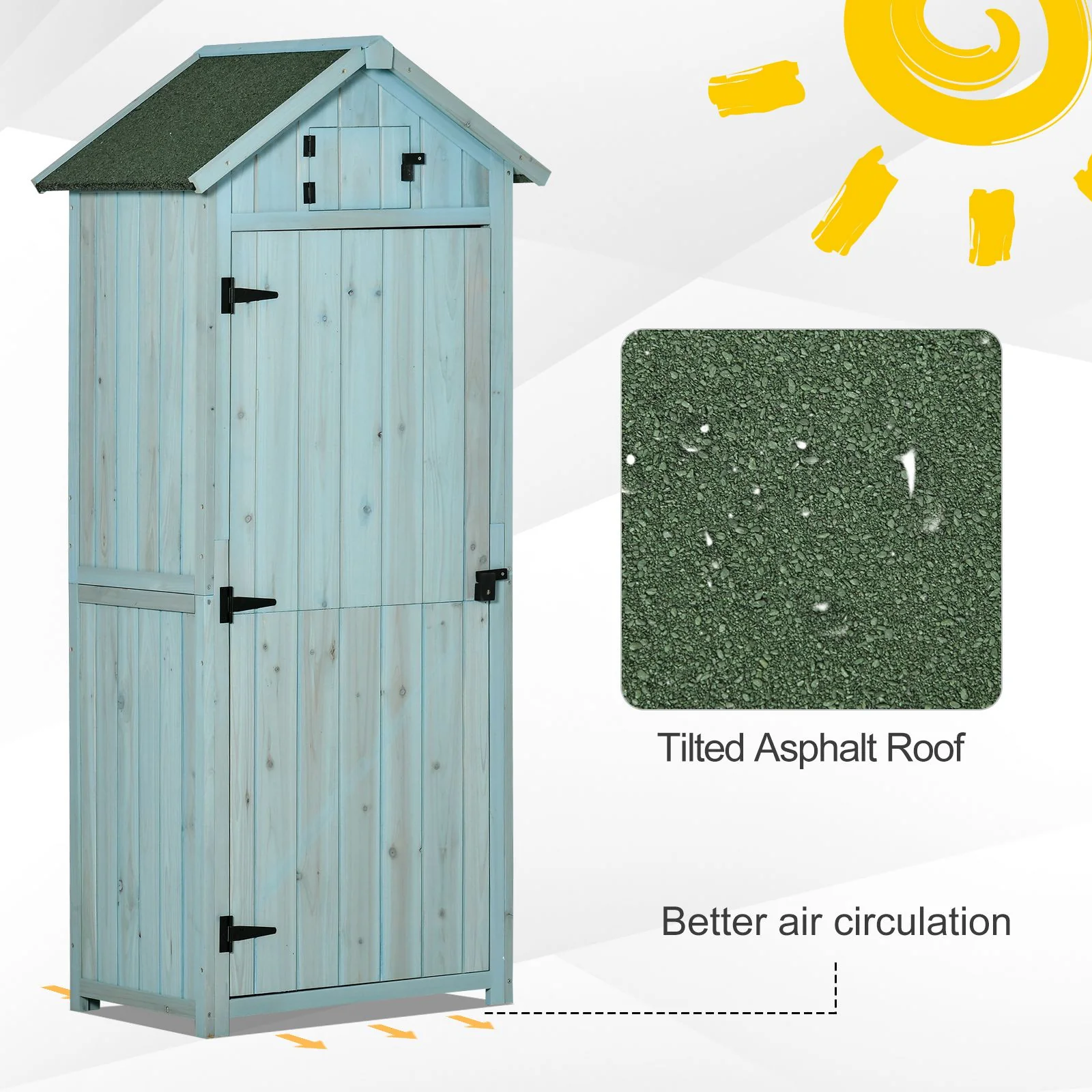 Weatherproof Garden Storage Shed with Shelves & Roof - Image 6