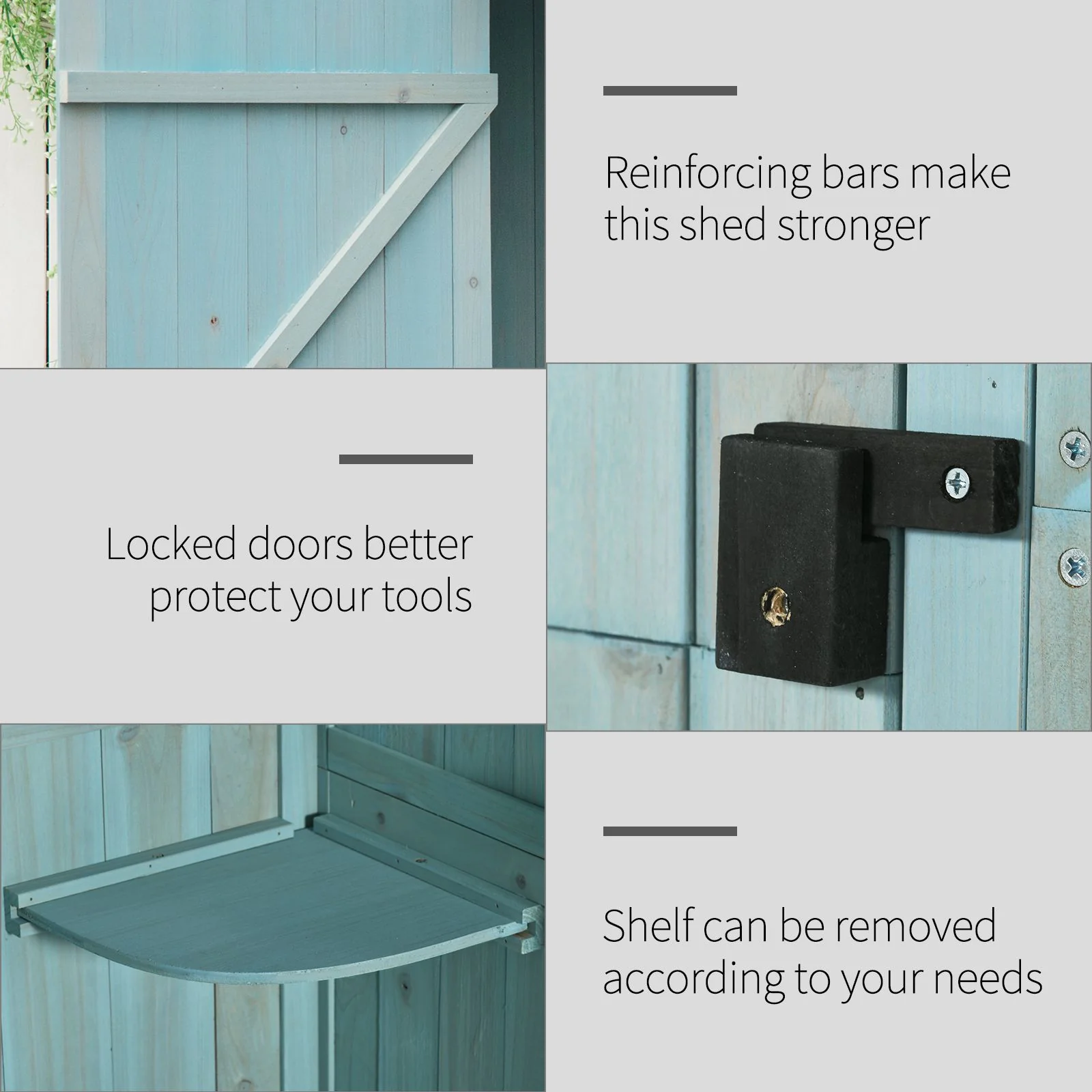 Weatherproof Garden Storage Shed with Shelves & Roof - Image 7