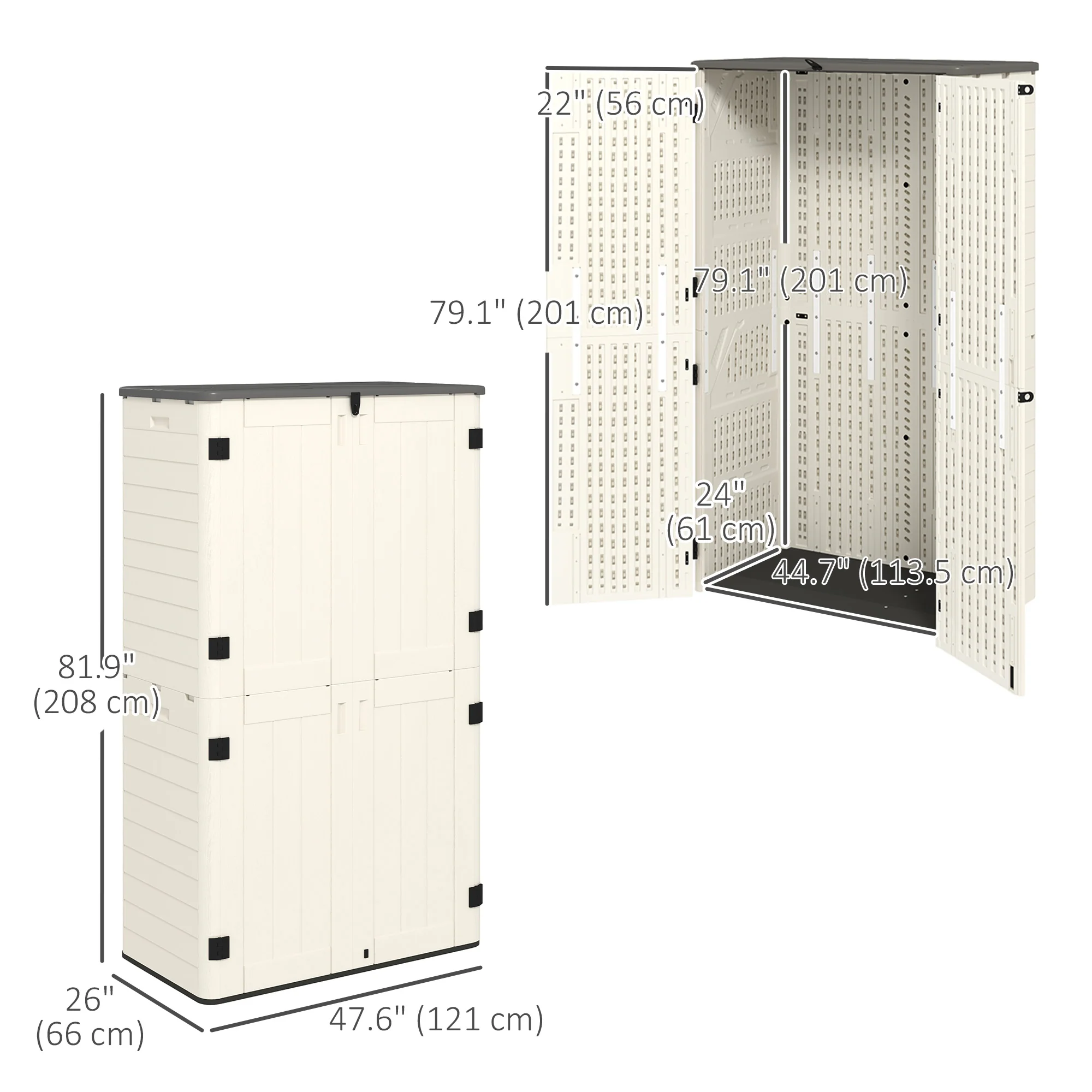 368 Gallon Waterproof Deck Box with Openable Top & Lockable Doors - Image 5