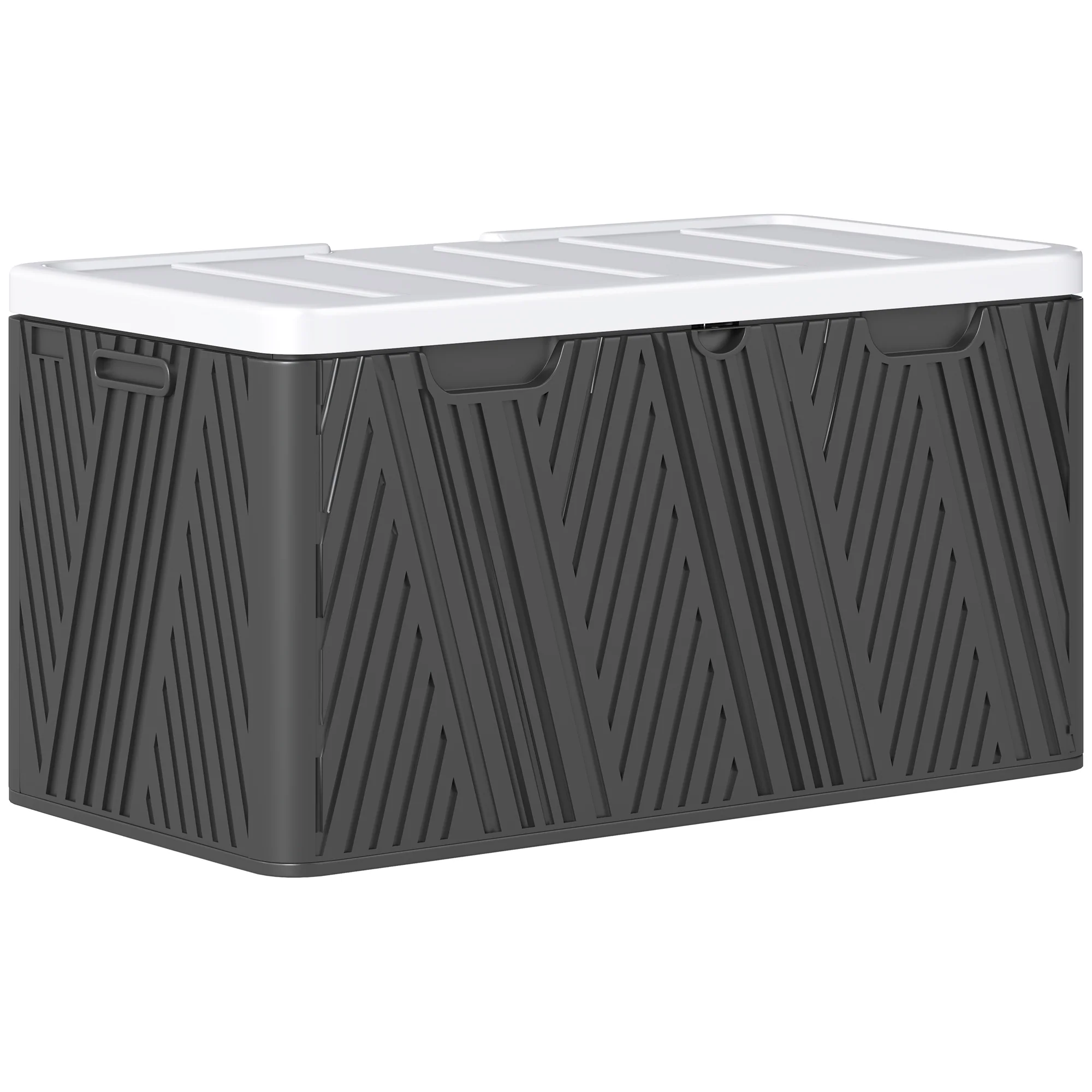 380L Waterproof Plastic Outdoor Storage Box, Lockable Garden Storage Box, Black - Image 2